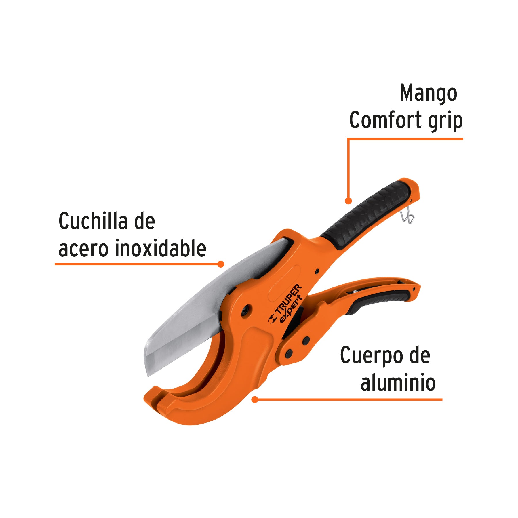 Cortador de tubo plástico, corte 2-1/2' (65 mm), EXPERT. Modelo: COT-PVC-X