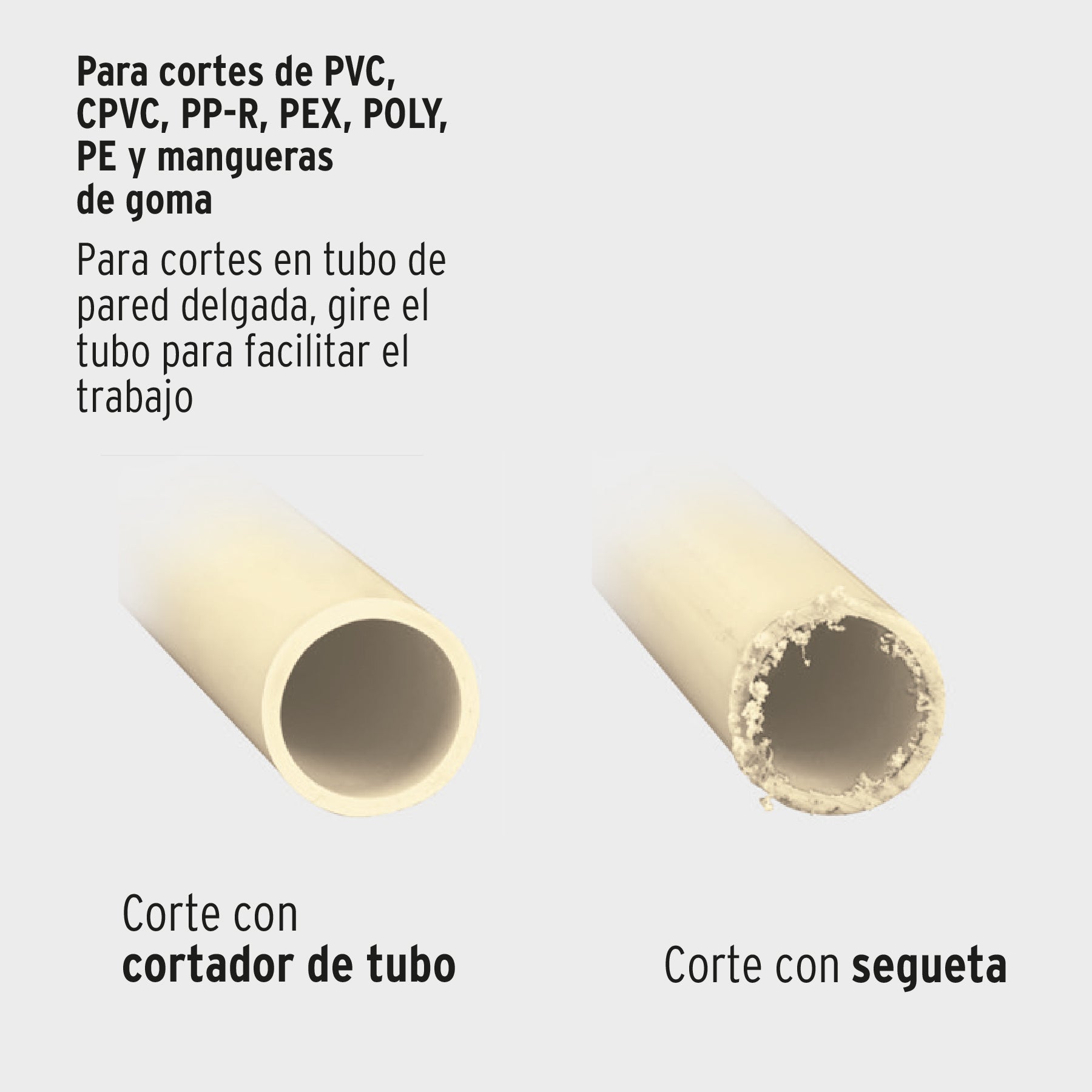 Cortador de tubo plástico, corte 2-1/2' (65 mm), EXPERT. Modelo: COT-PVC-X