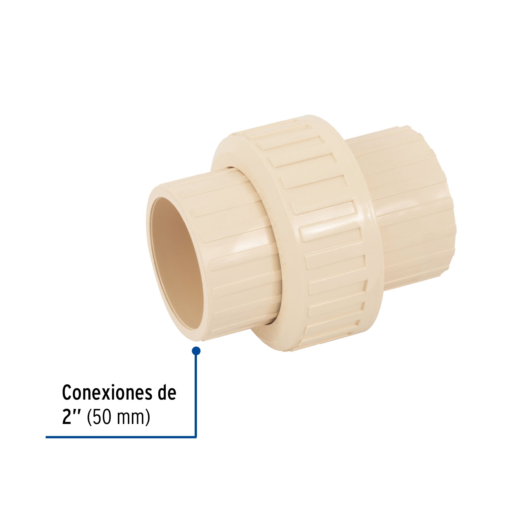 Tuerca unión lisa de CPVC 2', FOSET. Modelo: CPVC-976