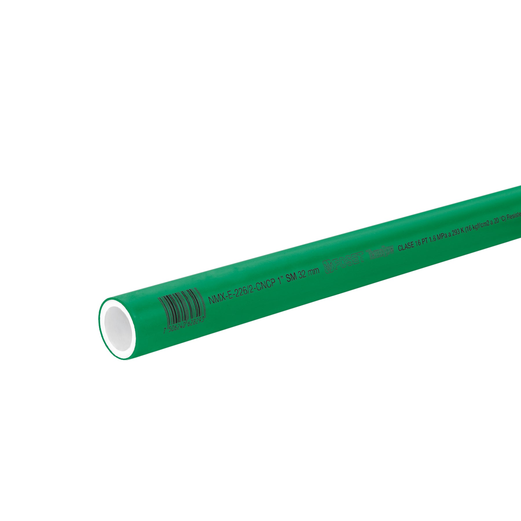 Tubo de 32mm (1') PPR hidráulico, 4m, 1.4kg, FOSET. Modelo: CV-003