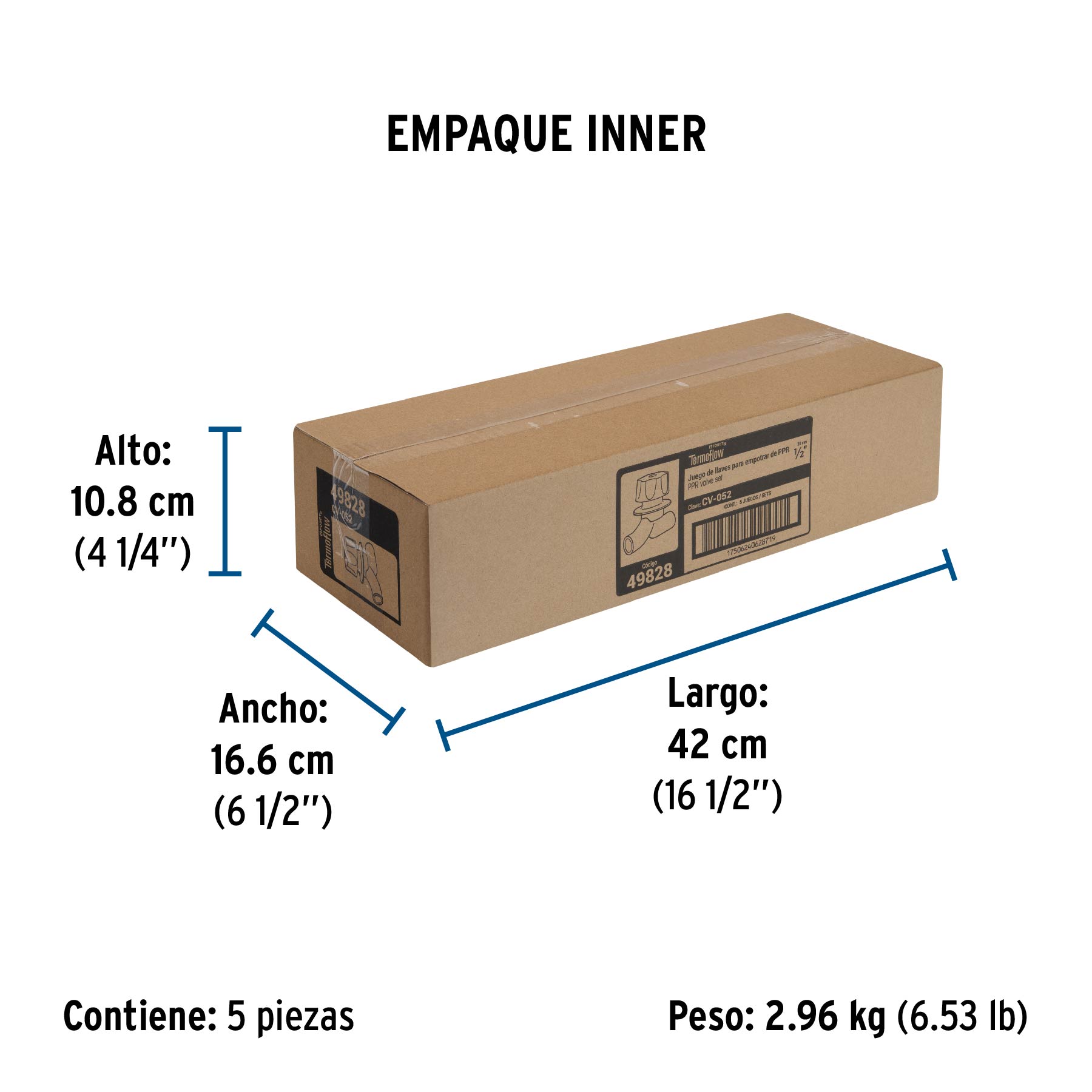 Juego de 2 llaves de empotrar PPR 1/2' con manerales, FOSET. Modelo: CV-052
