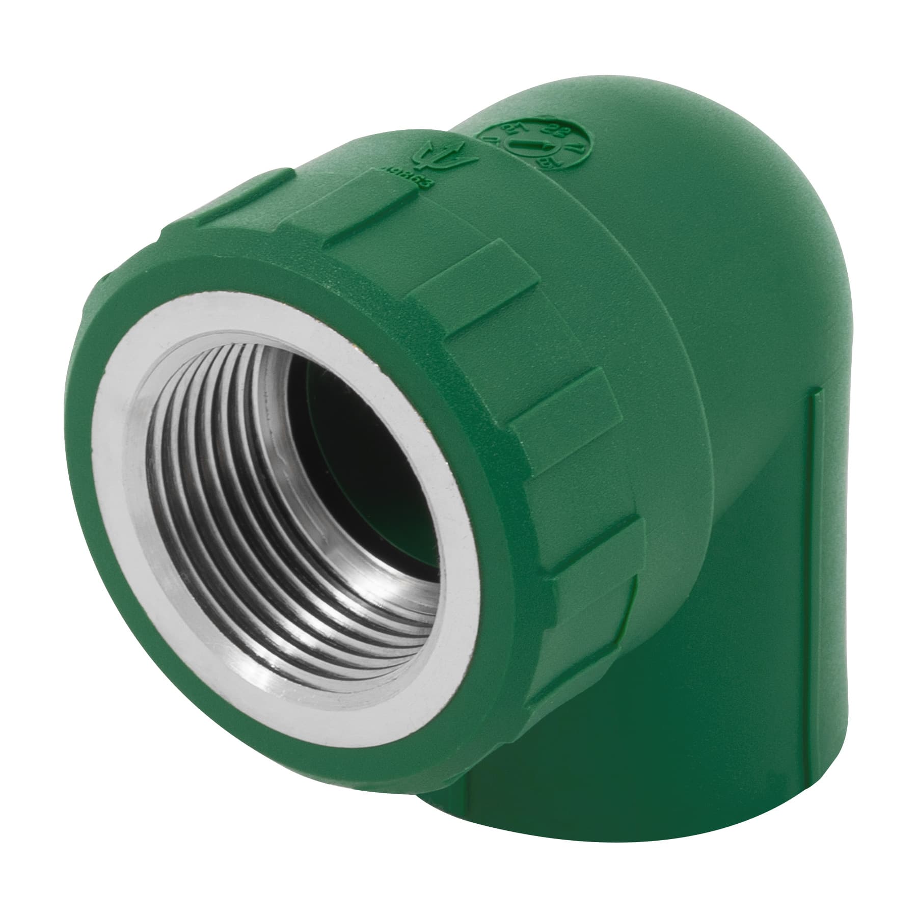 Codo 90° PPR,  1', rosca hembra con inserto metálico, FOSET. Modelo: CV-503