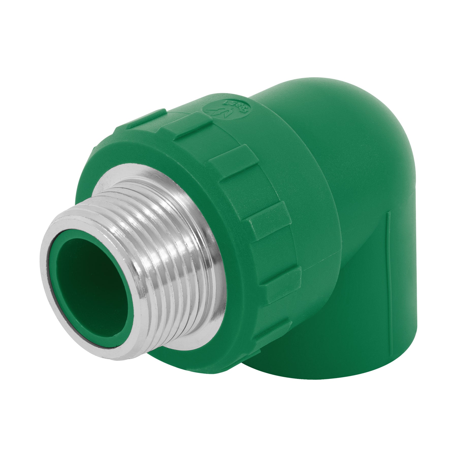 Codo 90° PPR,  1', rosca macho con inserto metálico, FOSET. Modelo: CV-513