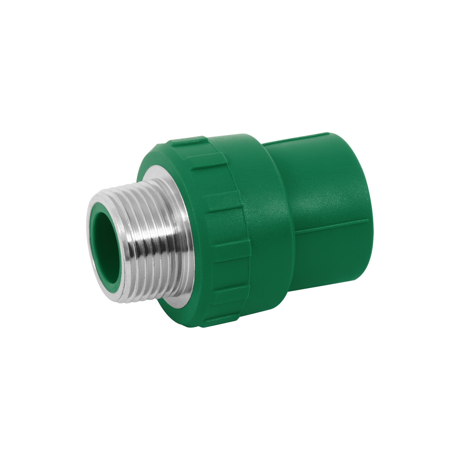 Adaptador PPR 1' macho con inserto metálico, FOSET. Modelo: CV-613