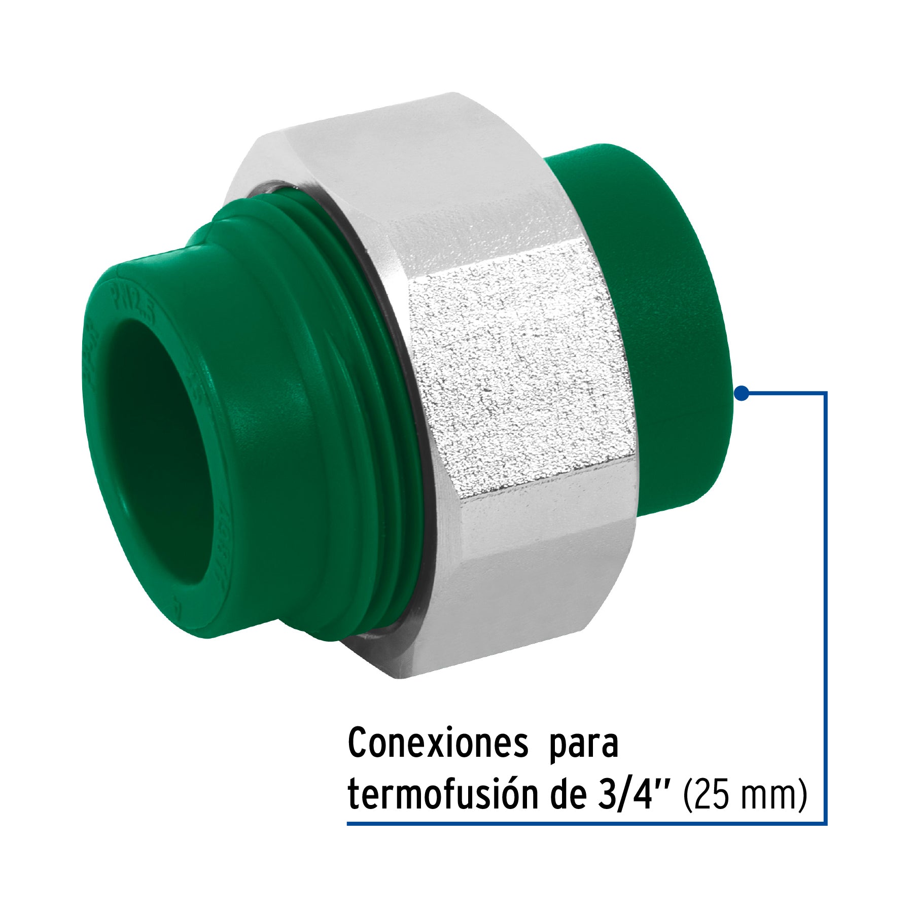 Tuerca unión PPR, tuerca latón,  3/4', FOSET. Modelo: CV-972