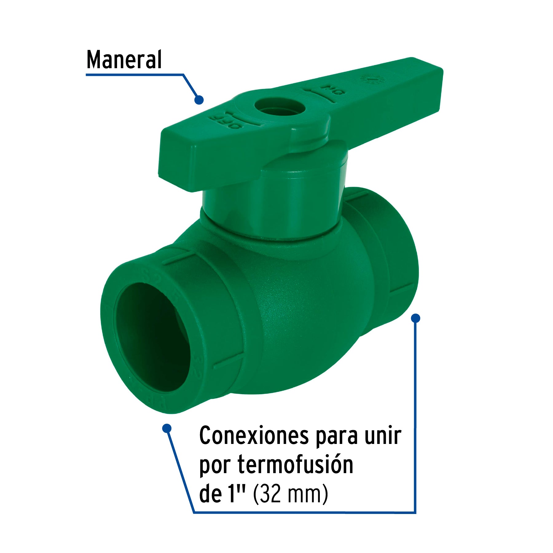 Válvula de esfera PPR, 1' (32mm), FOSET. Modelo: CV-ES-1