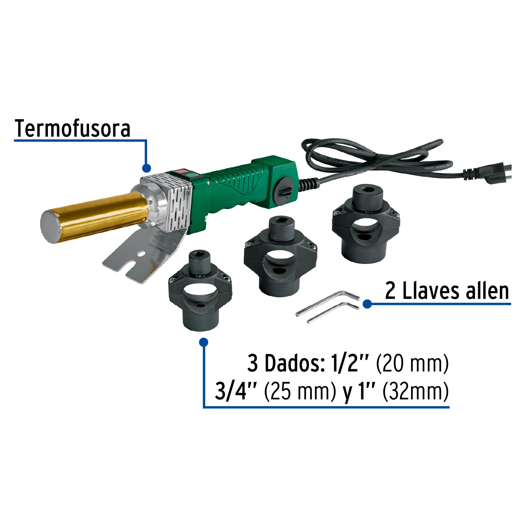 Termofusora de 800 W para PPR, FOSET BASIC. Modelo: CV-TER06