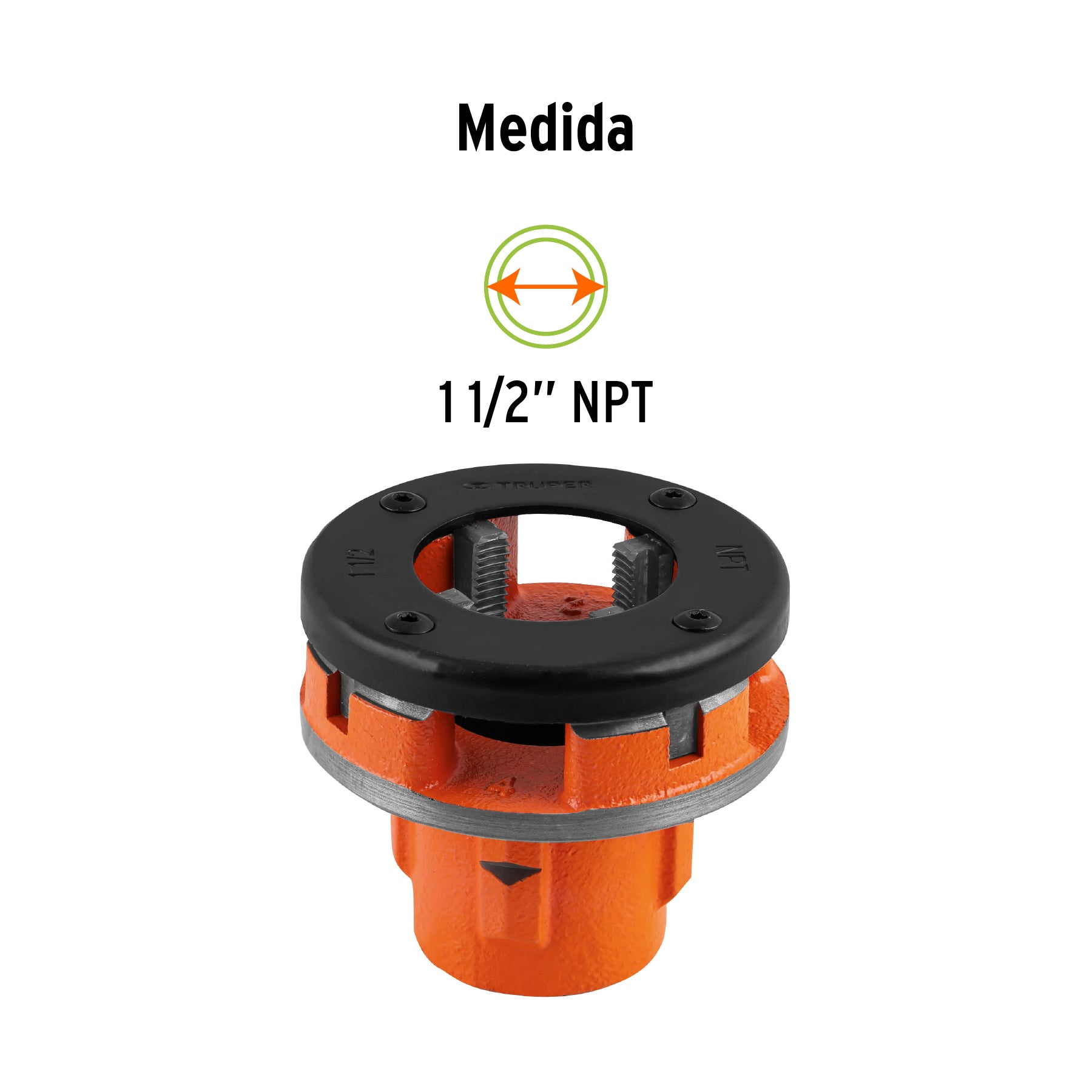 Dado 1-1/2' para tarrajas TA-850 y TA-851, TRUPER. Modelo: D-850-1-1/2