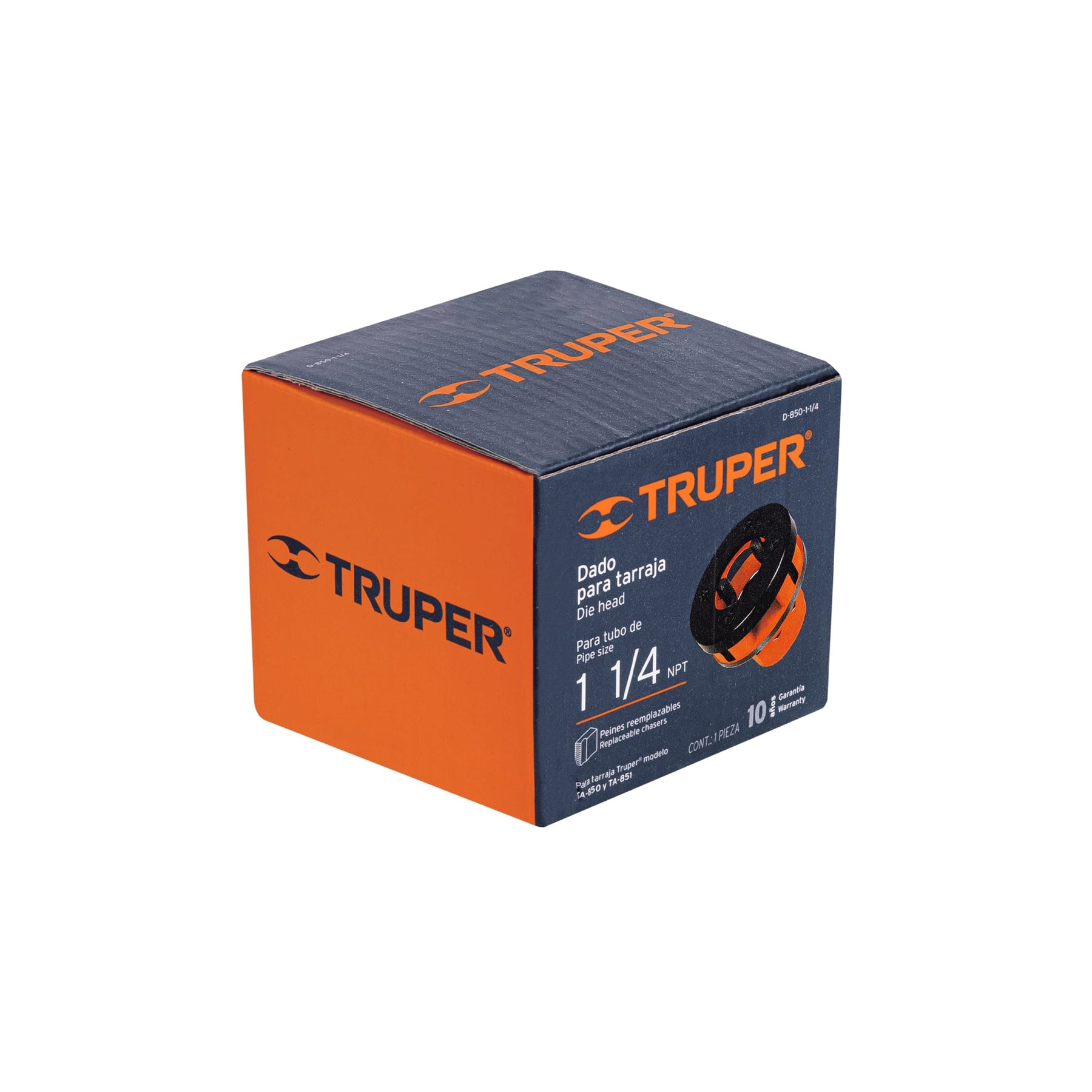 Dado 1-1/4' para tarrajas TA-850 y TA-851, TRUPER. Modelo: D-850-1-1/4