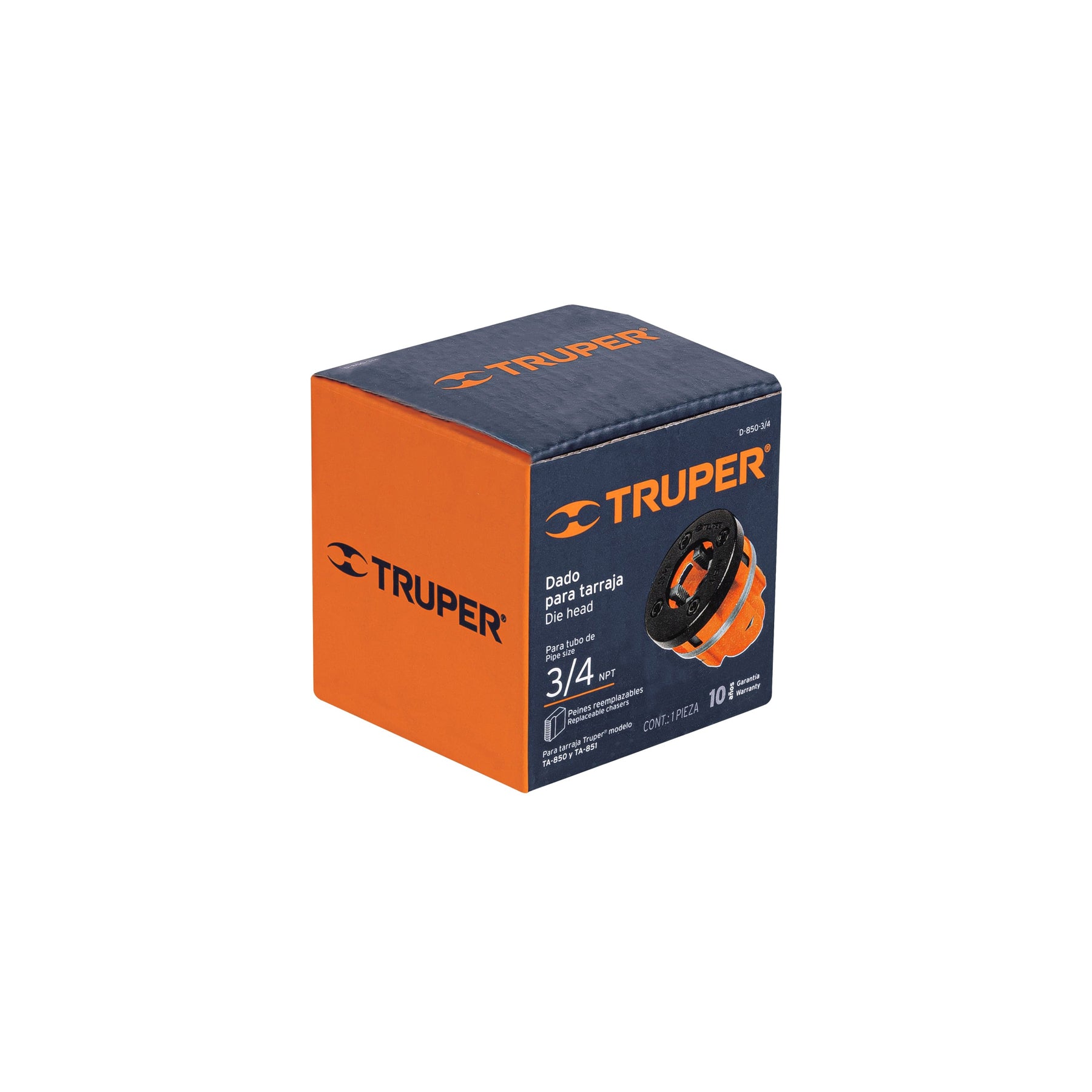Dado 3/4' para tarrajas TA-850 y TA-851, TRUPER. Modelo: D-850-3/4