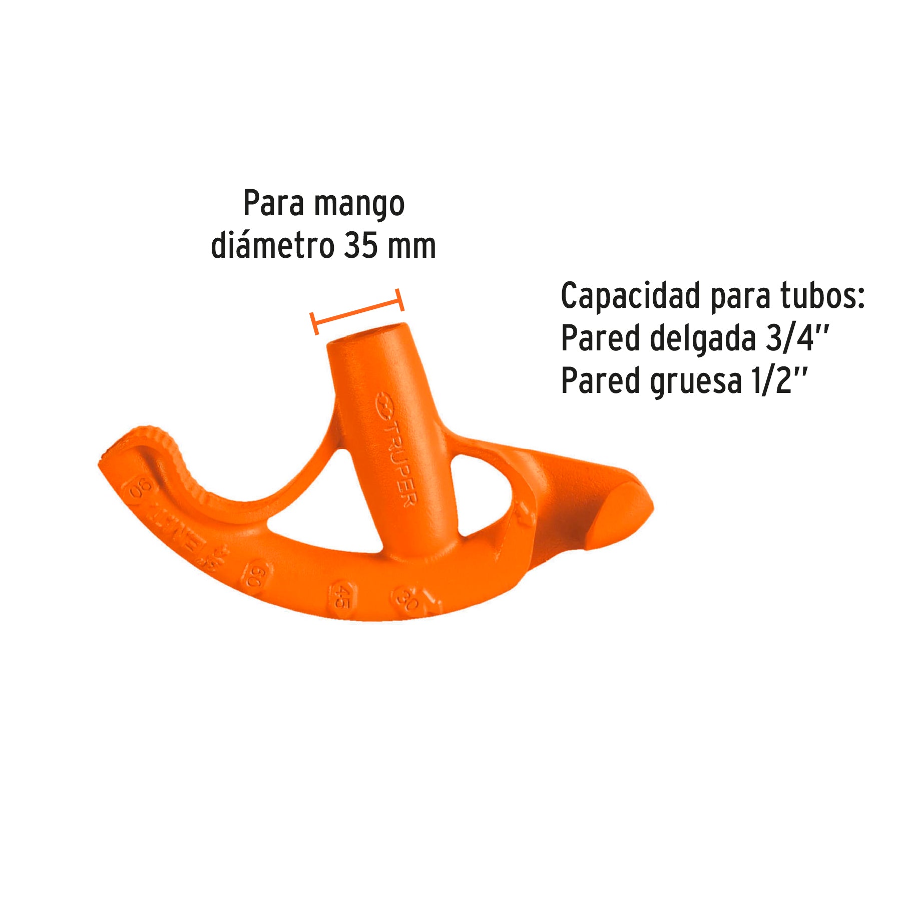 Doblador de tubo conduit 3/4', TRUPER. Modelo: DOTU-5075