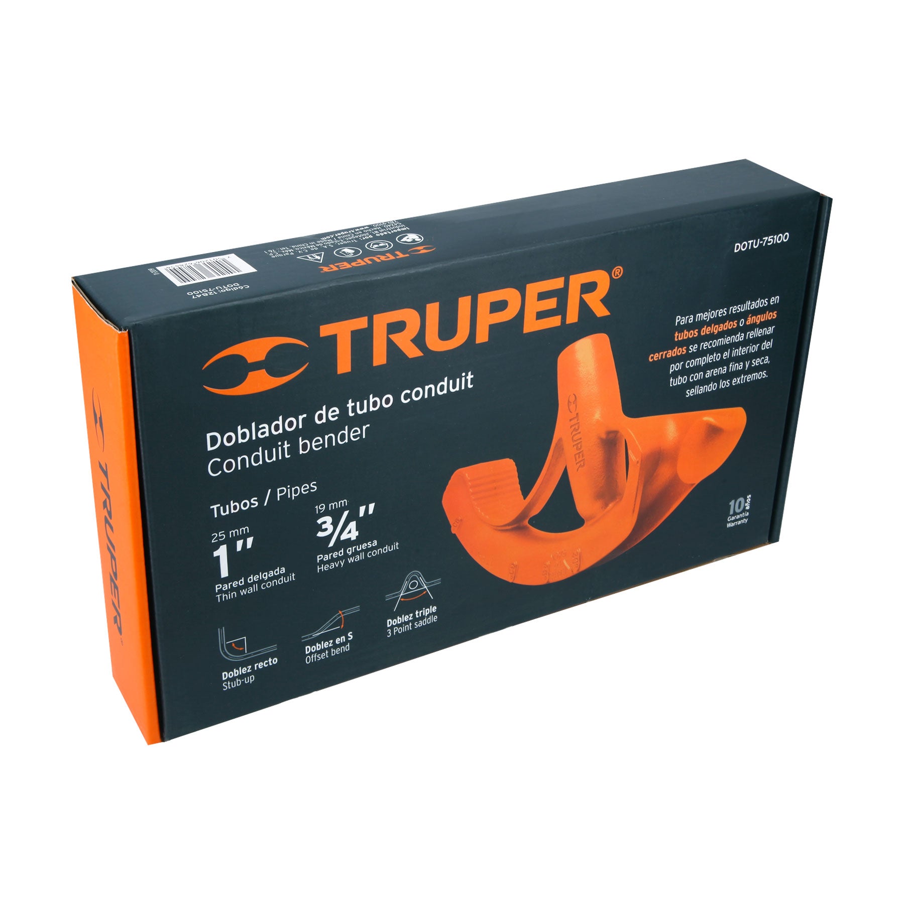 Doblador de tubo conduit 1', TRUPER. Modelo: DOTU-75100
