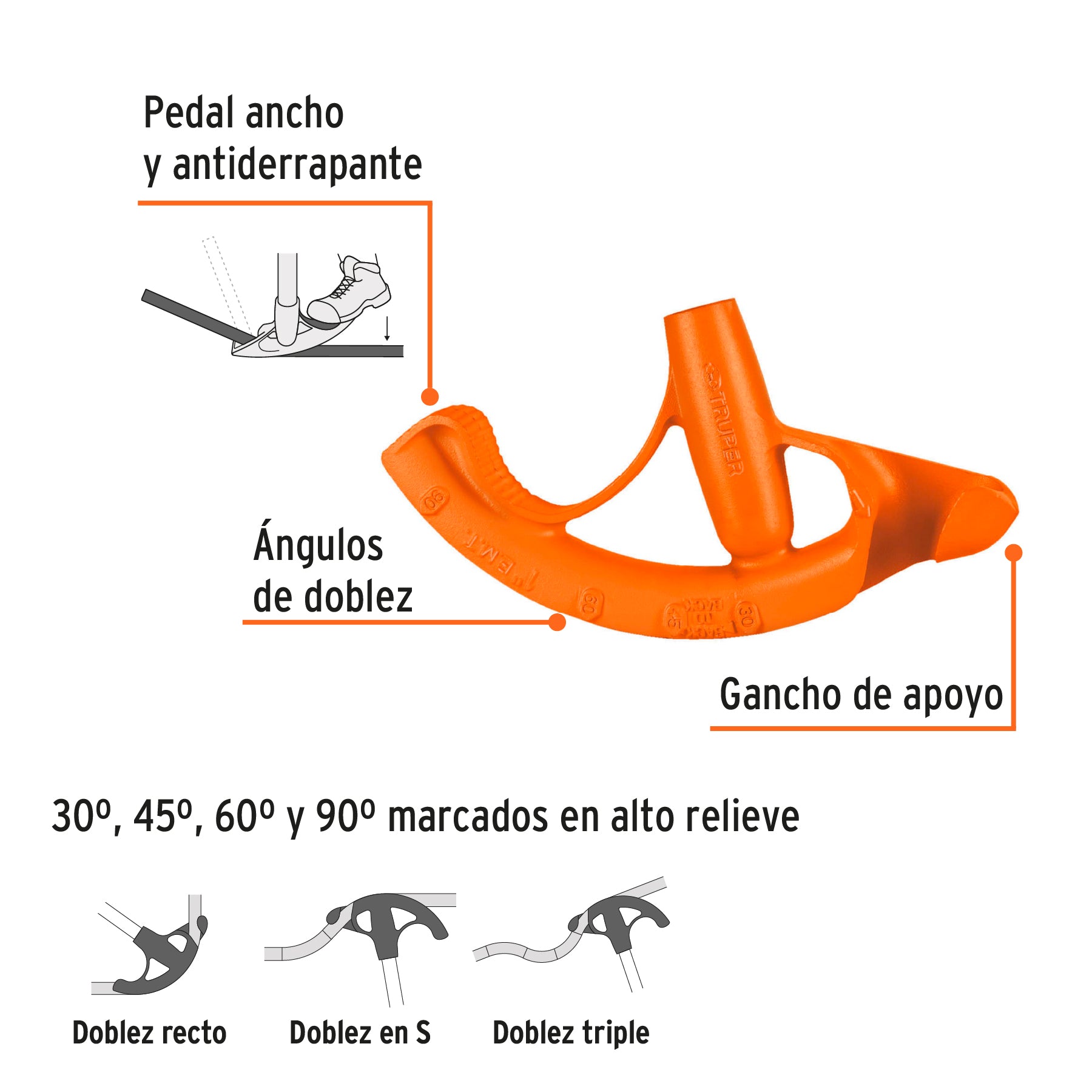 Doblador de tubo conduit 1', TRUPER. Modelo: DOTU-75100