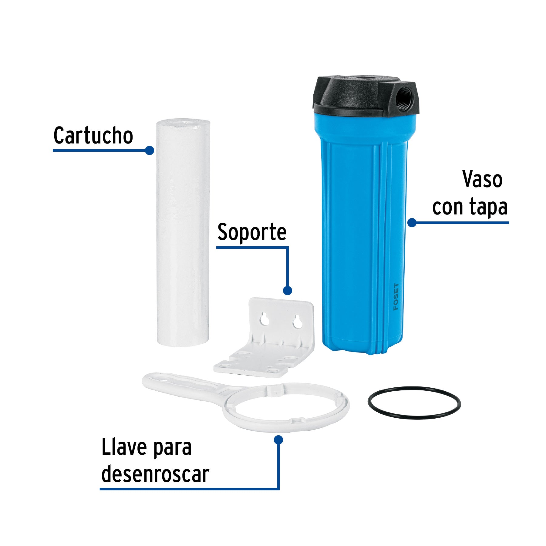 Filtro de sedimentos para agua, FOSET. Modelo: FILA-P1