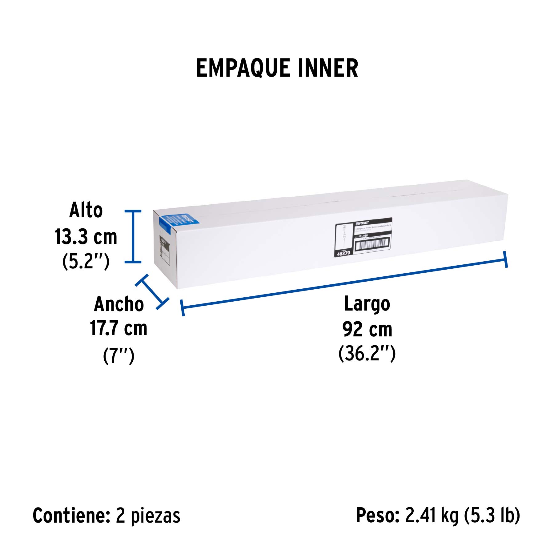 Interruptor eléctrico para flotador, 18 A, FOSET. Modelo: FL-969