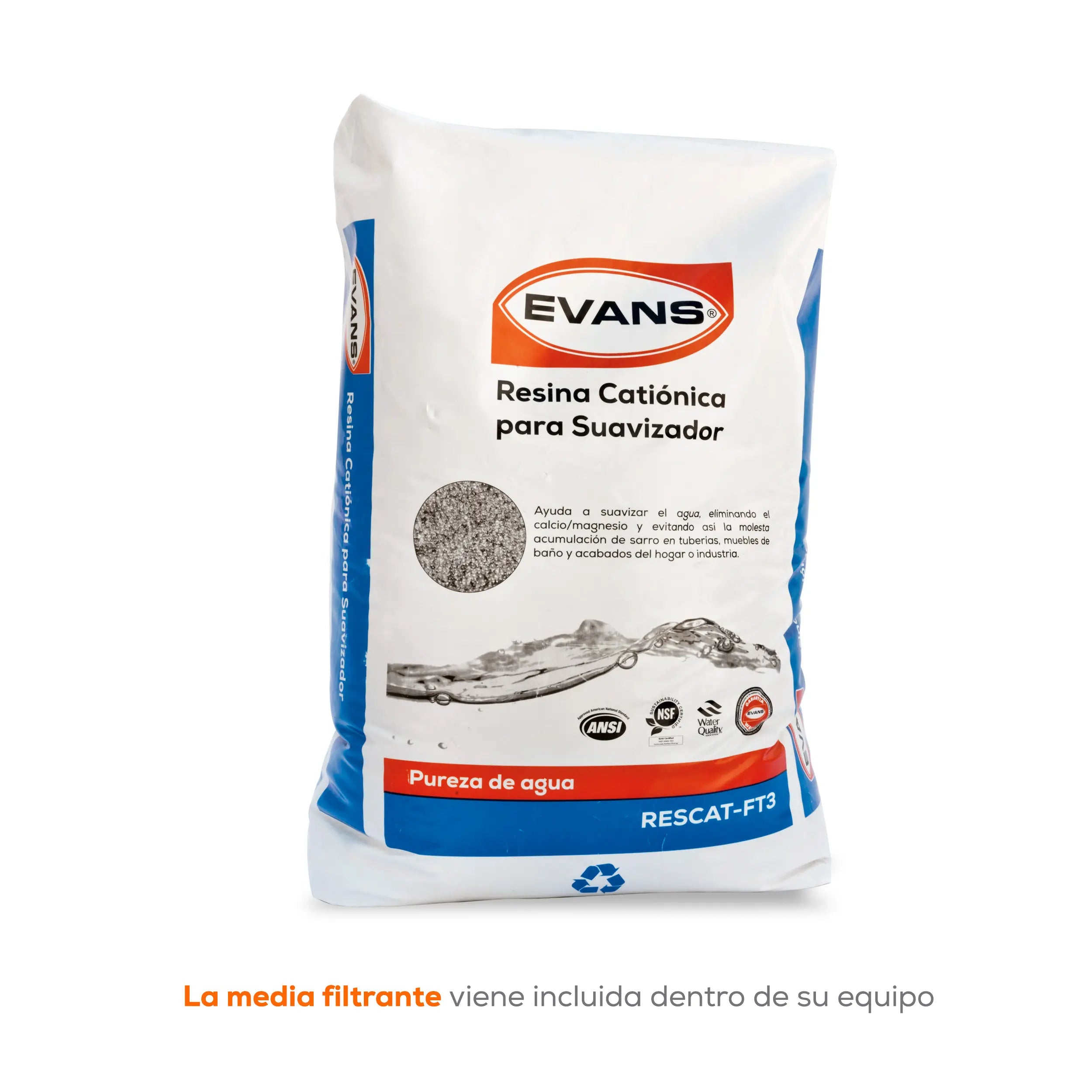 Suavizador de agua 36X72 269 LPM Marca EVANS. Modelo: SOFT-IM-3672