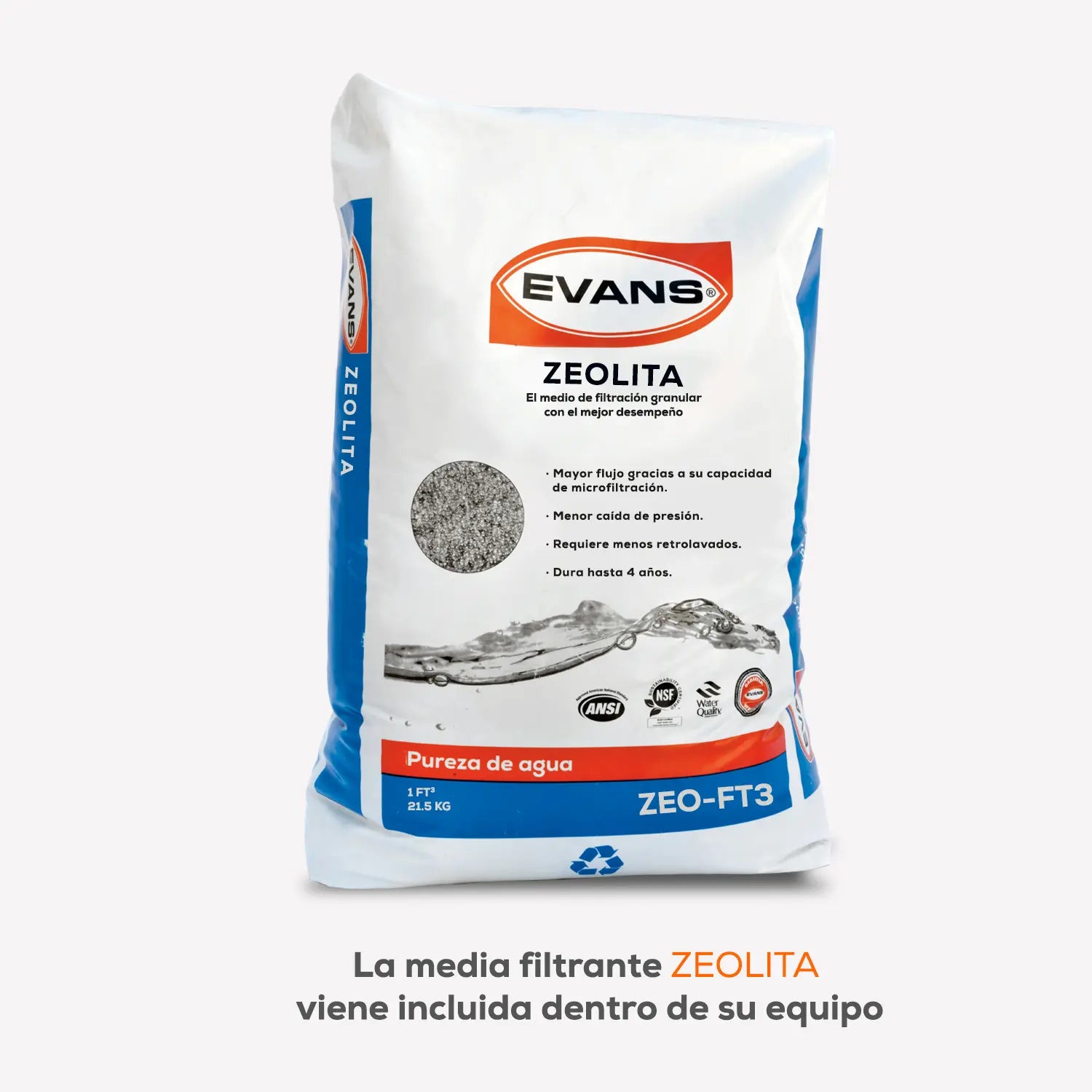 Filtro de lecho profundo 10X54 34 LPM Marca EVANS. Modelo: SOFT-LP-1054M