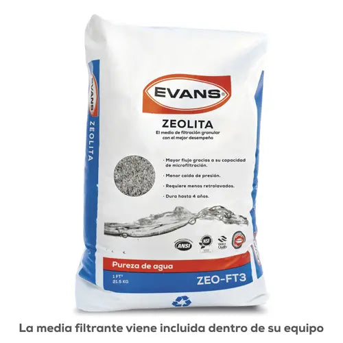 Filtro de lecho profundo 16X65 102 LPM Marca EVANS. Modelo: SOFT-LP-1665M