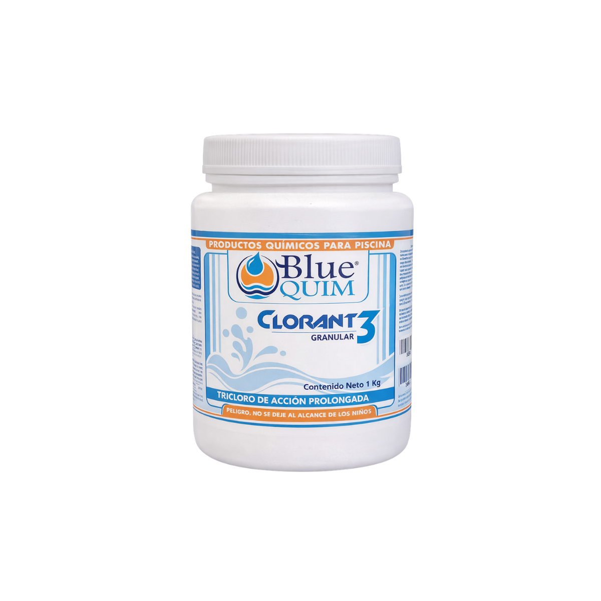Tricloro Granular de acción prolongada (lenta disolucion), Clorant 3, 1 kg Granulado – Marca Blue Quim - Modelo: Clorant3-G1