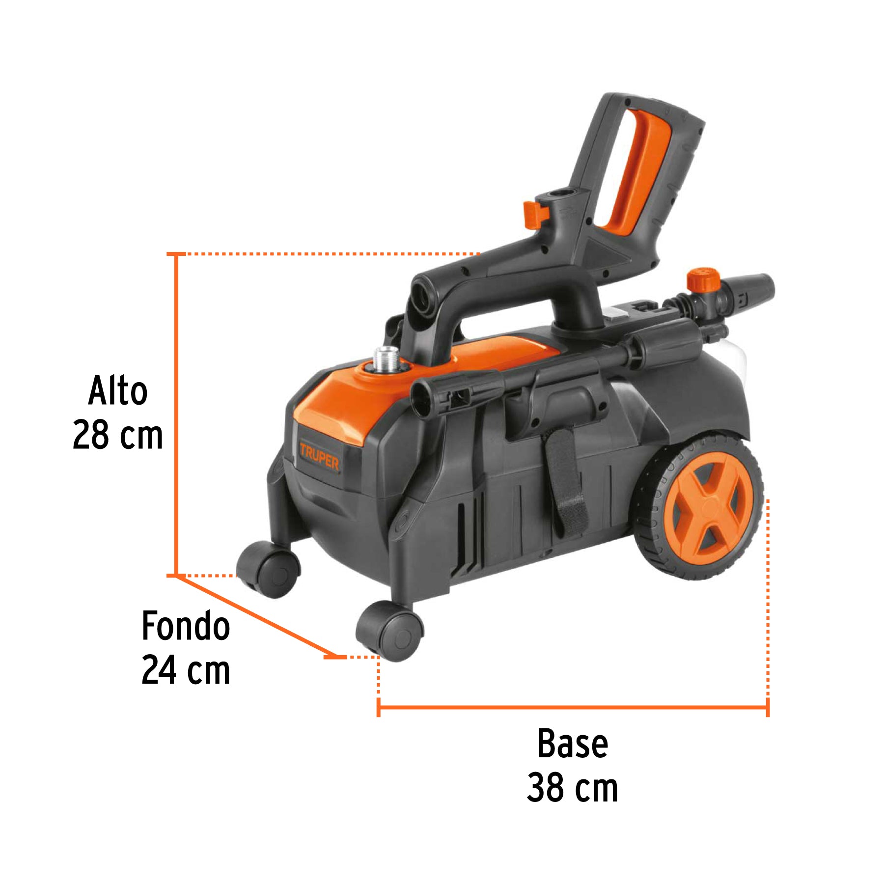 Hidrolavadora eléctrica horizontal 1500 PSI, TRUPER. Modelo: HILA-1500H