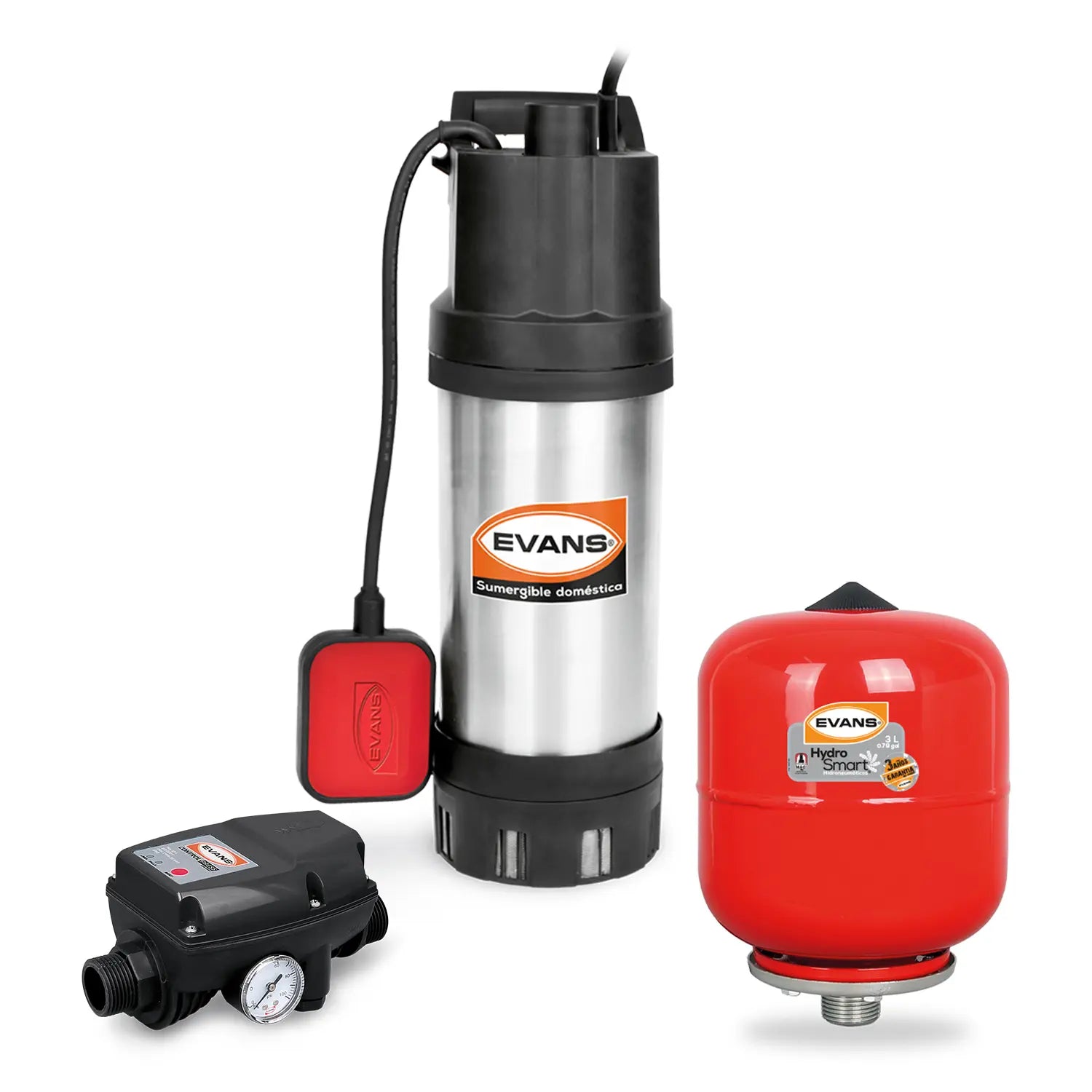 Kit Integral de presión 3/4 HP Marca EVANS. Modelo: KIT-SUM3