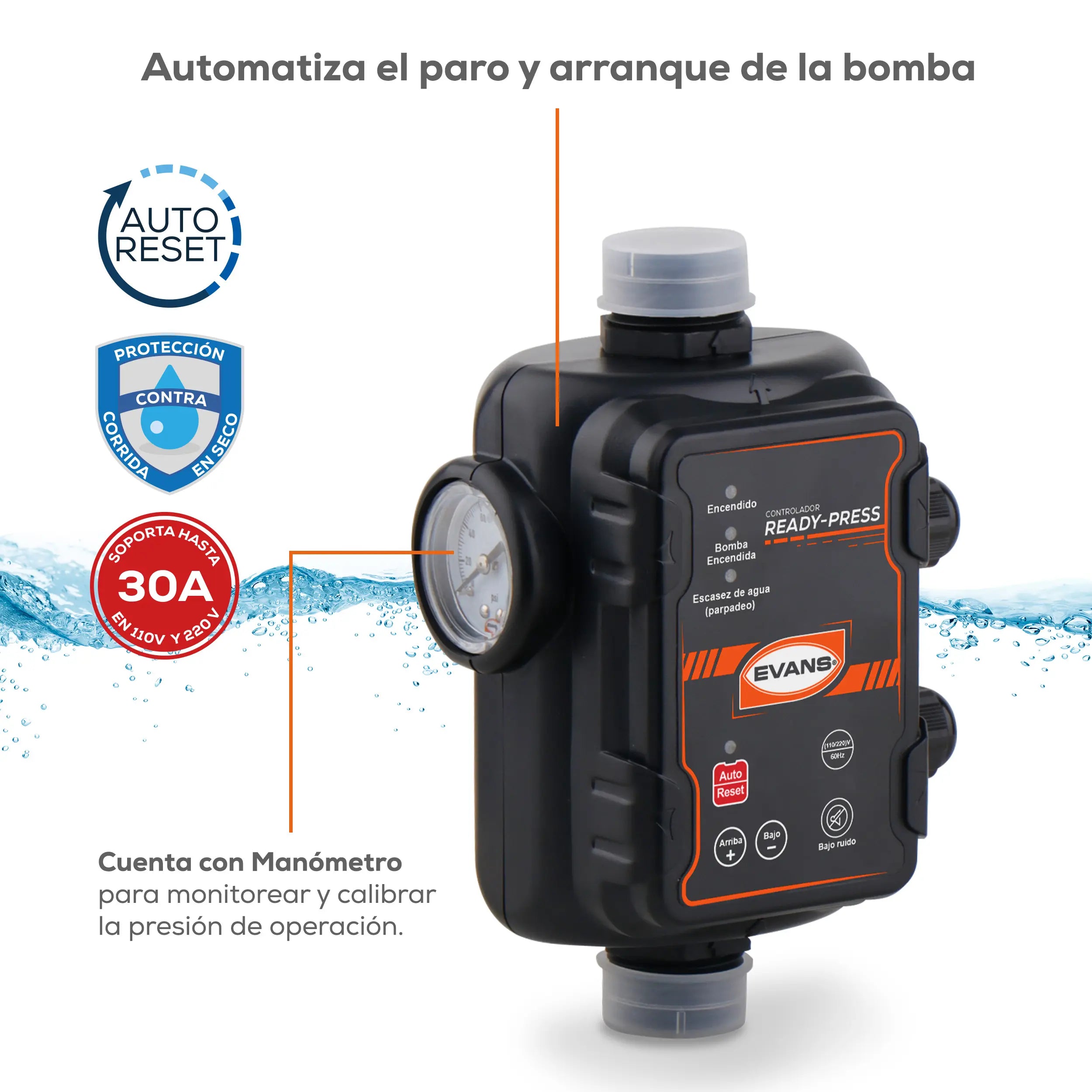 Sistema Integral de Presión 0.5HP Marca EVANS. Modelo: SEP-BP050