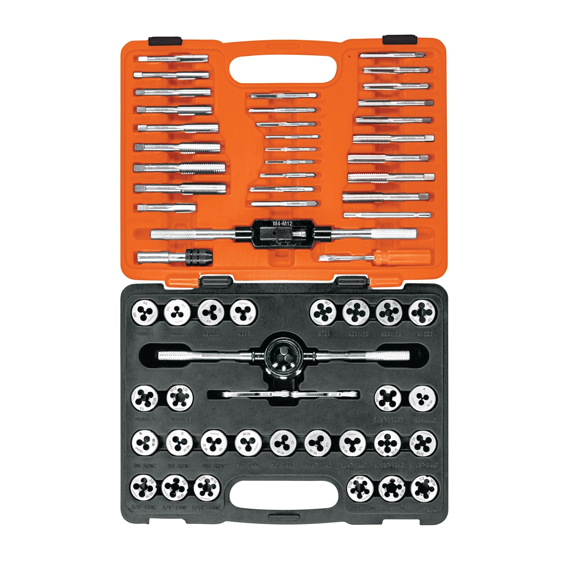Juego de 60 piezas de machuelos y tarrajas, TRUPER. Modelo: J-MATA-60