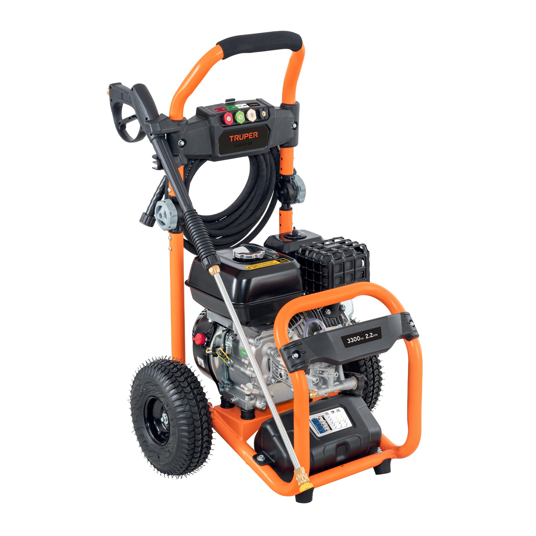 Hidrolavadora con motor a gasolina, 3,300 PSI, TRUPER. Modelo: LAGAS-33