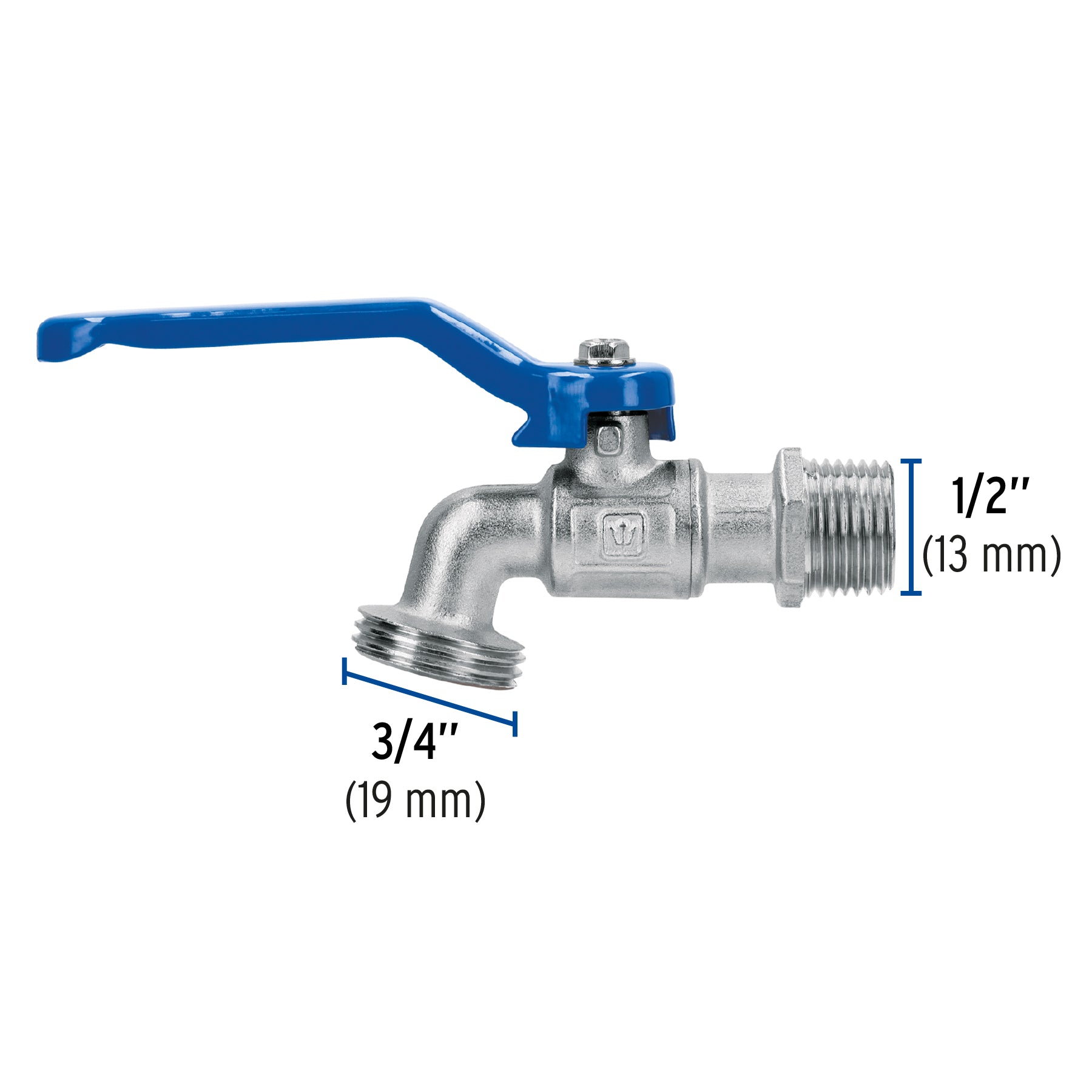Llave de esfera de latón 1/2', 140 g, s/adaptador, FOSET. Modelo: LLE-140LS