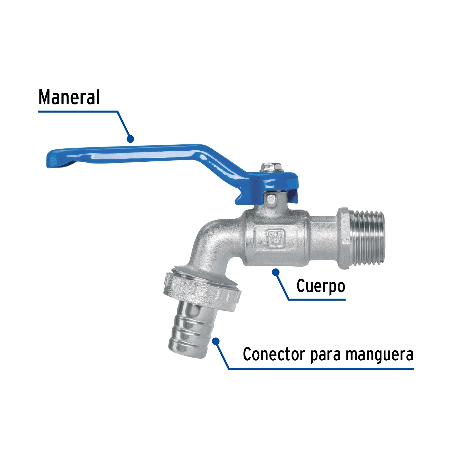 Llave de esfera, de latón, 140 gr, entrada 1/2', FOSET. Modelo: LLE-140L