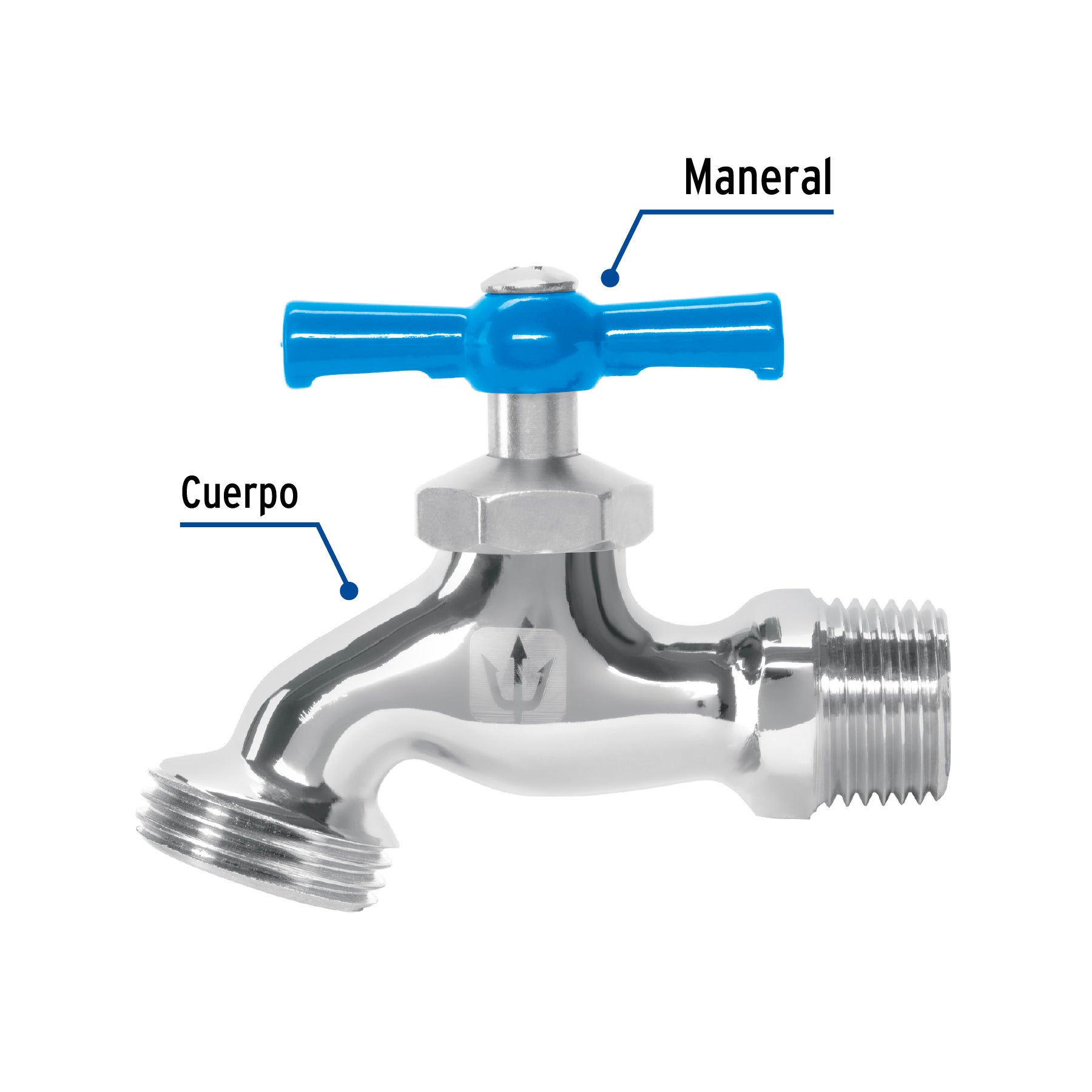 Llave p/manguera, de latón cromado, 130g, 1/2',granel, FOSET. Modelo: LLJ-130C