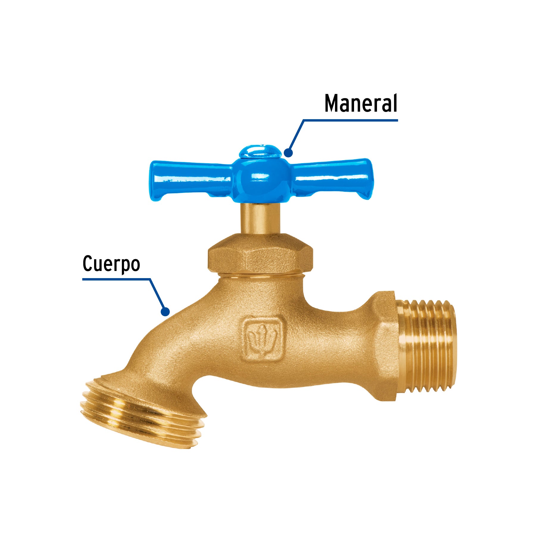 Llave p/manguera, de latón, 140g, 1/2', granel, FOSET. Modelo: LLJ-140