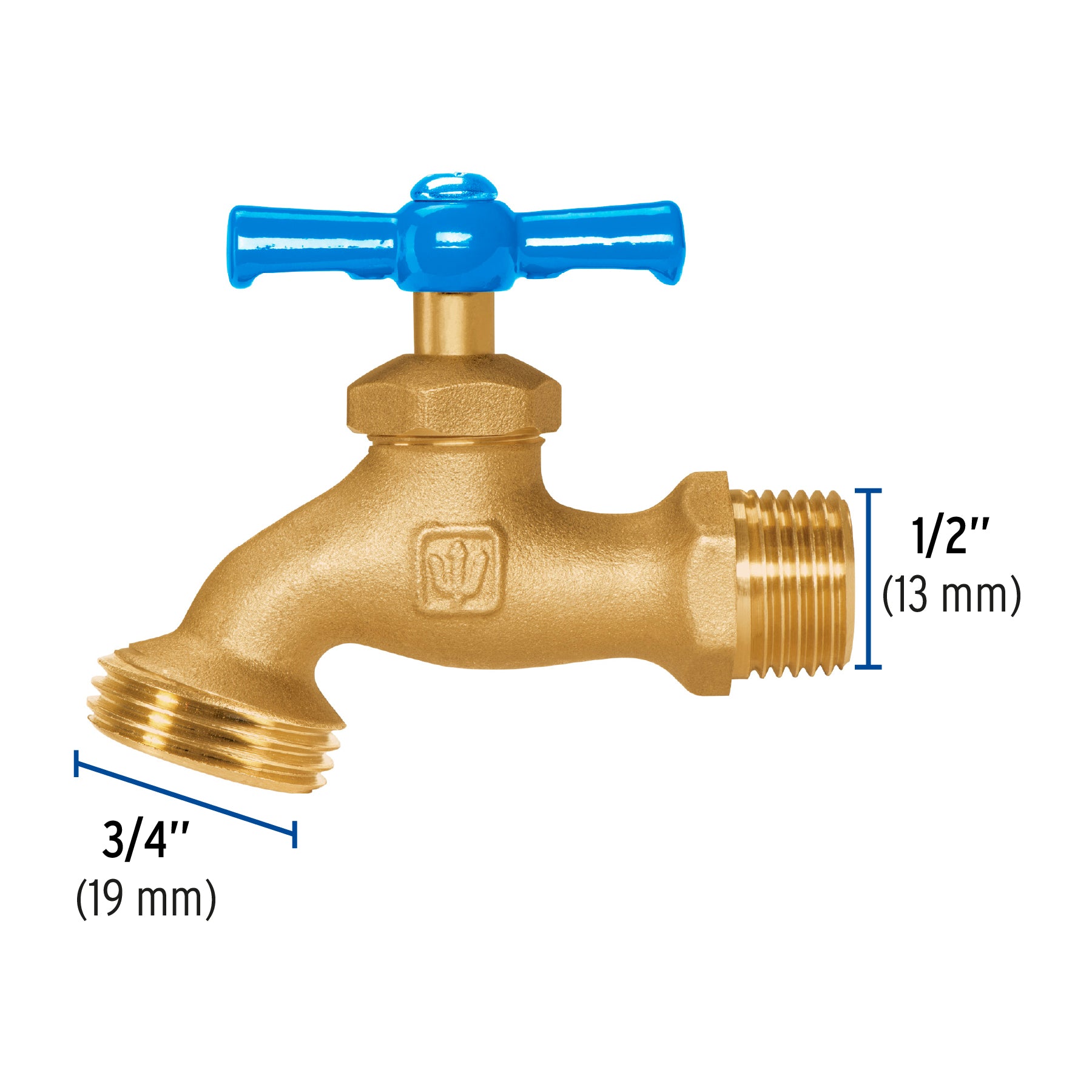 Llave p/manguera, de latón, 140g, 1/2', granel, FOSET. Modelo: LLJ-140