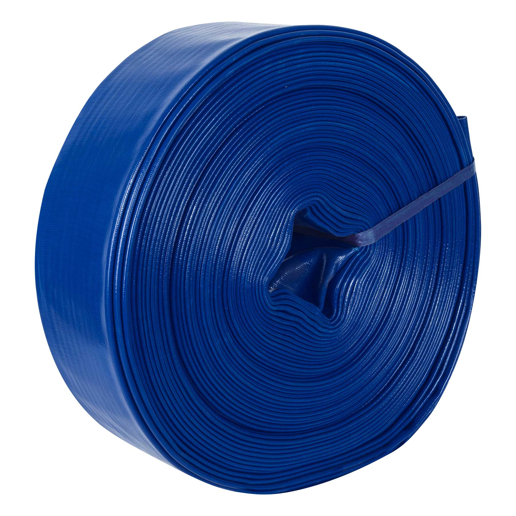 Rollo de manguera plana de 4' x 50m de descarga p/motobomba. Modelo: M45D