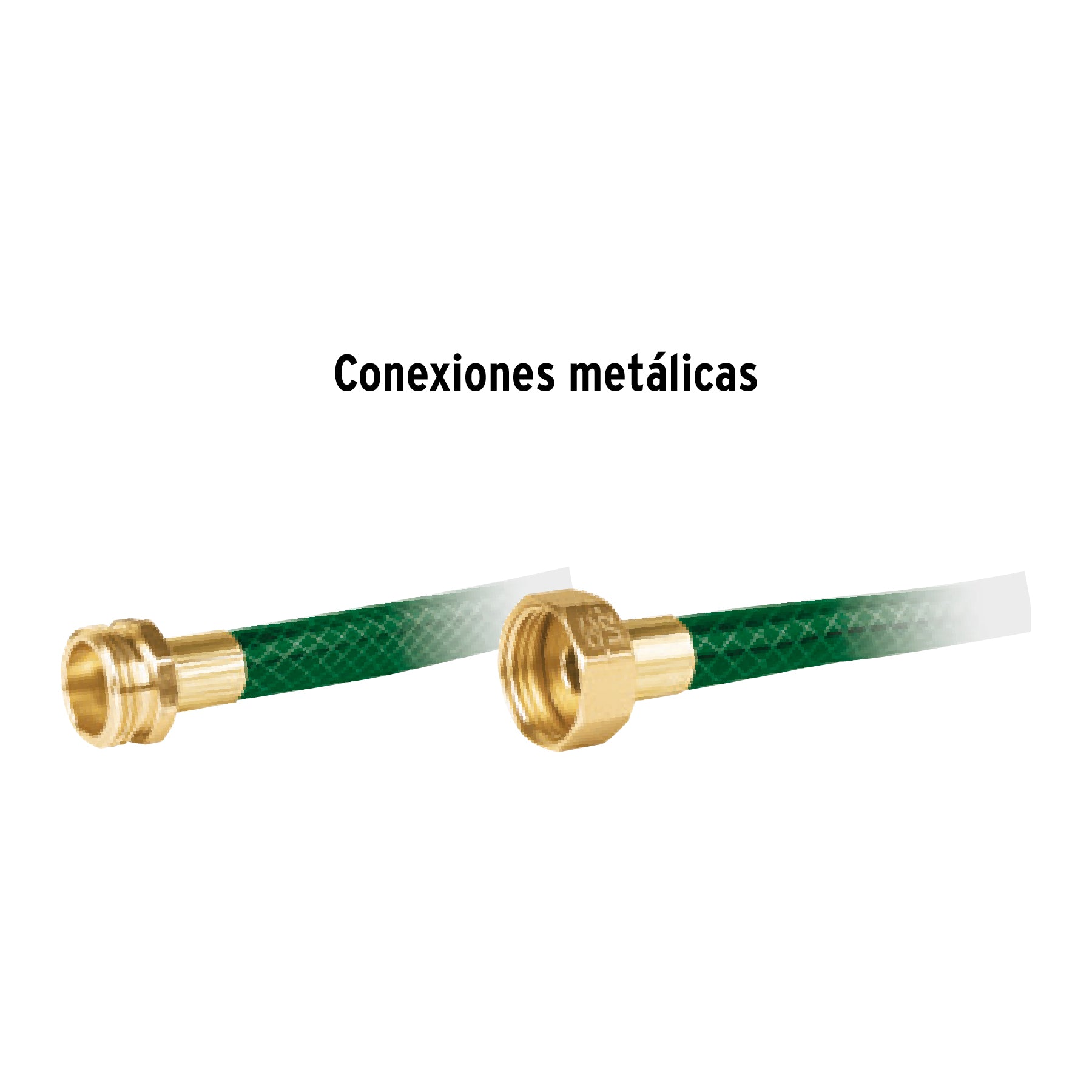 Manguera 1/2' reforzada 3 capas conexiones metal 15m, PRETUL. Modelo: MAN-15X1/2PM