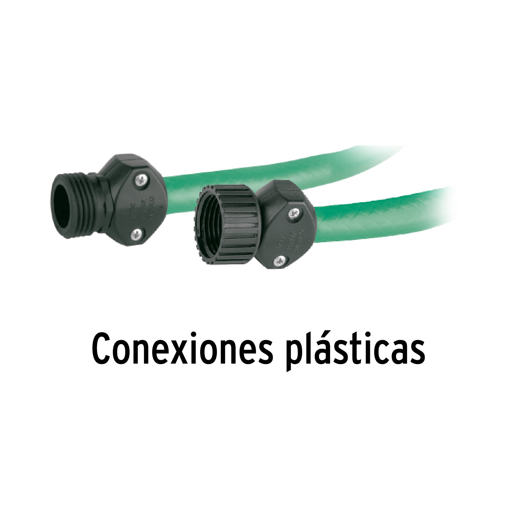 Manguera verde 1/2' 3 capas 15m conexiones plásticas, PRETUL. Modelo: MAN-15X1/2P