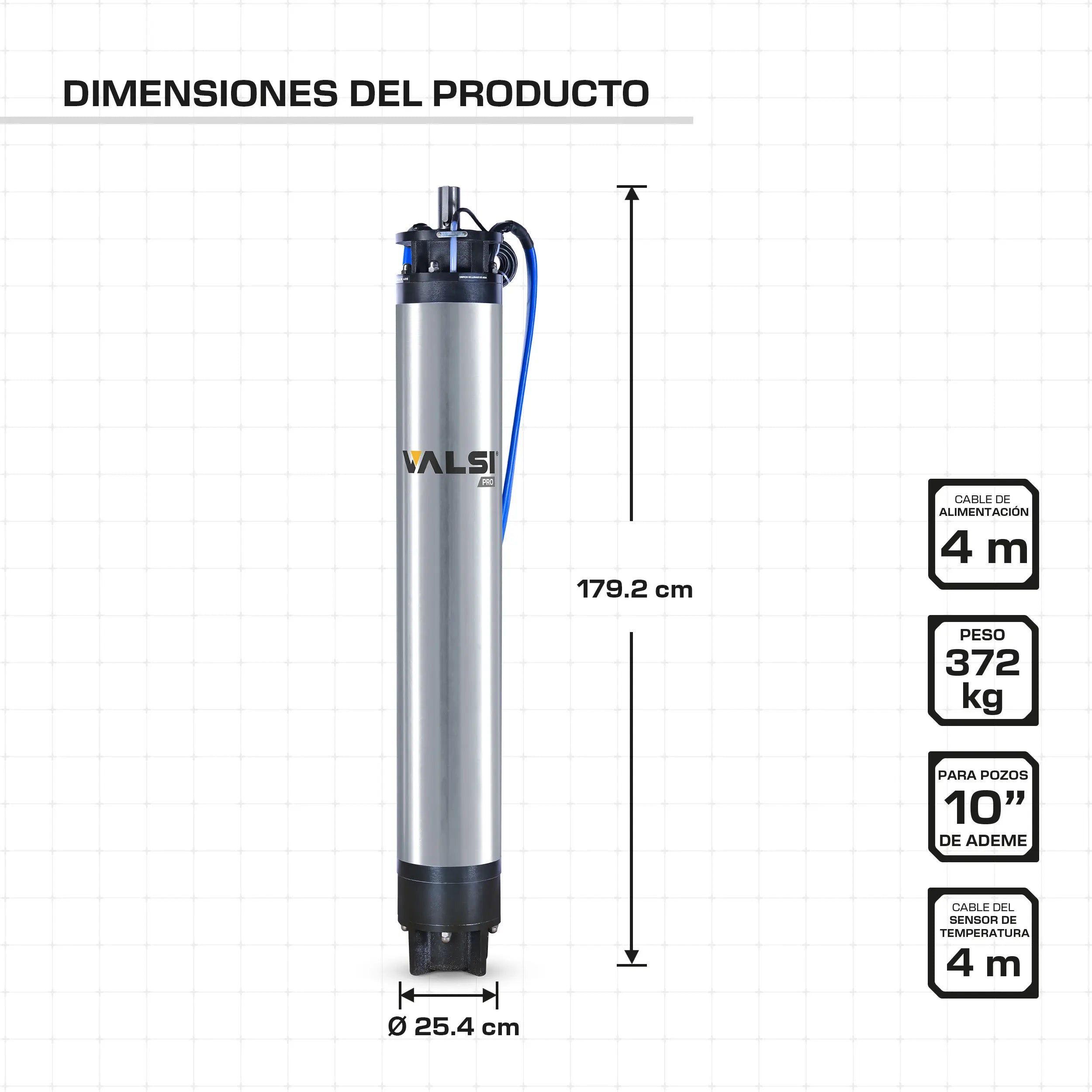 Motor sumergible 10", 150HP 440V Marca EVANS. Modelo: VP210S15000H-ST