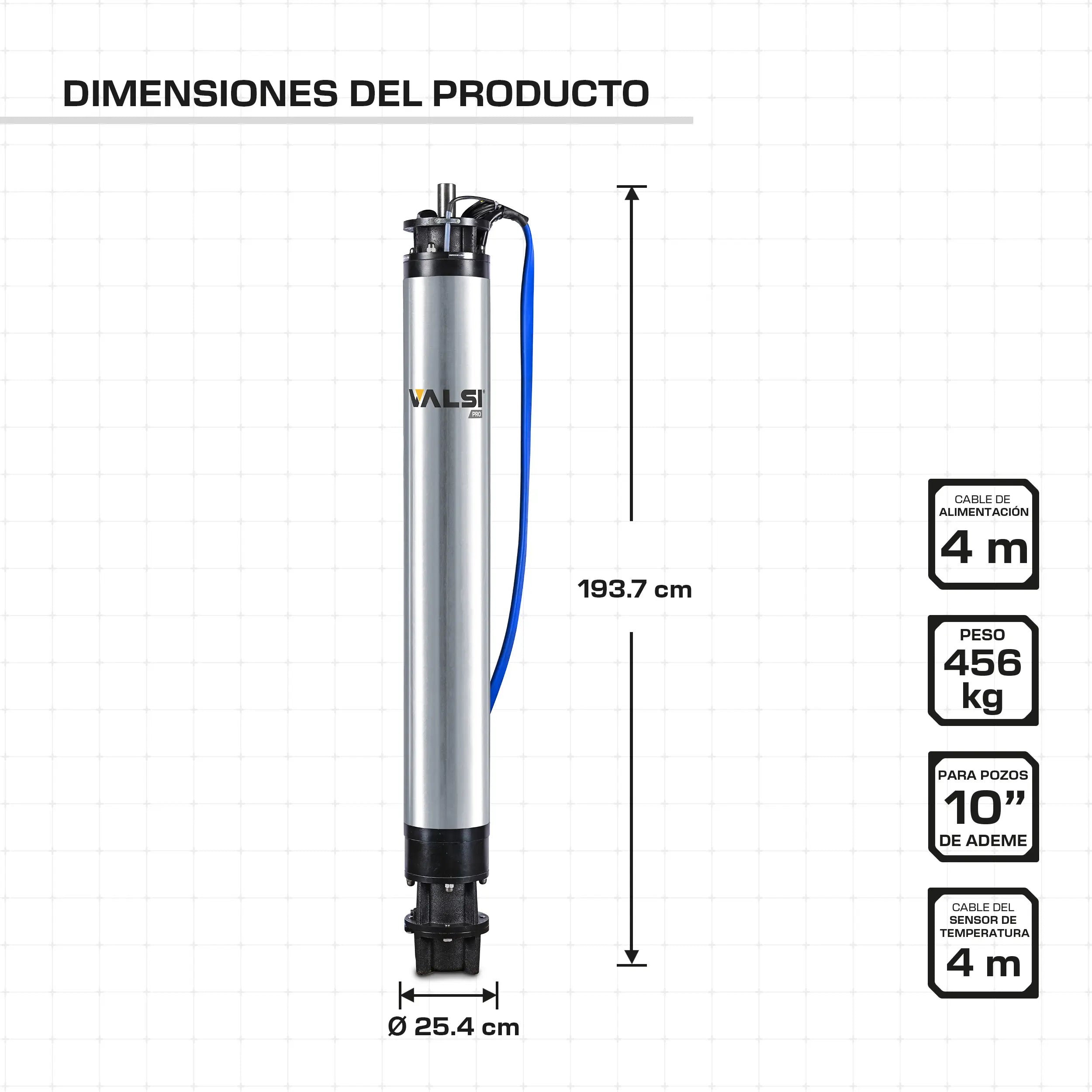Motor sumergible 10", 200HP 440V Marca EVANS. Modelo: VP210S20000H-ST