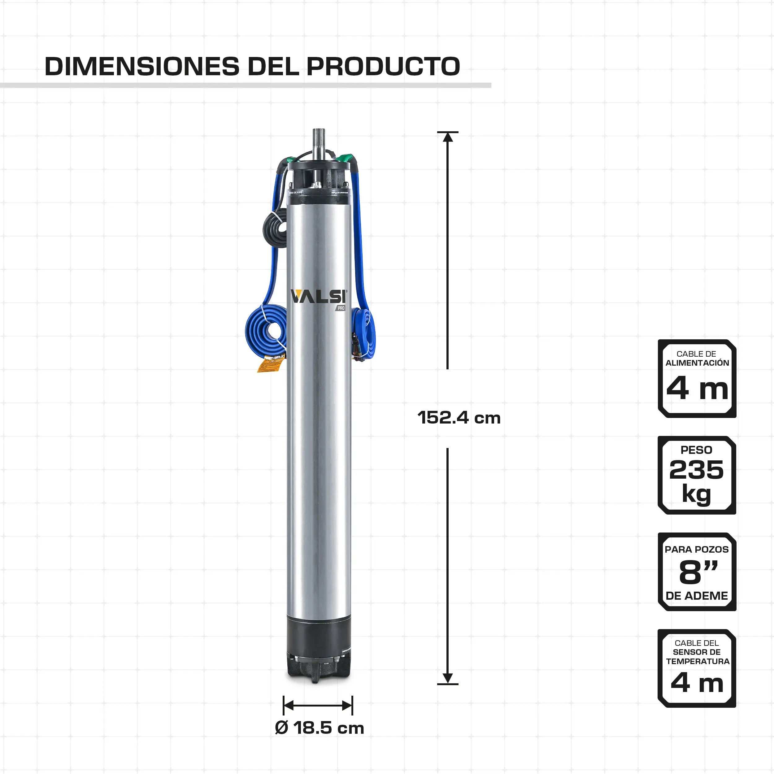 Motor sumergible 8",100HP a 440V Marca EVANS. Modelo: VP28S10000H-ST