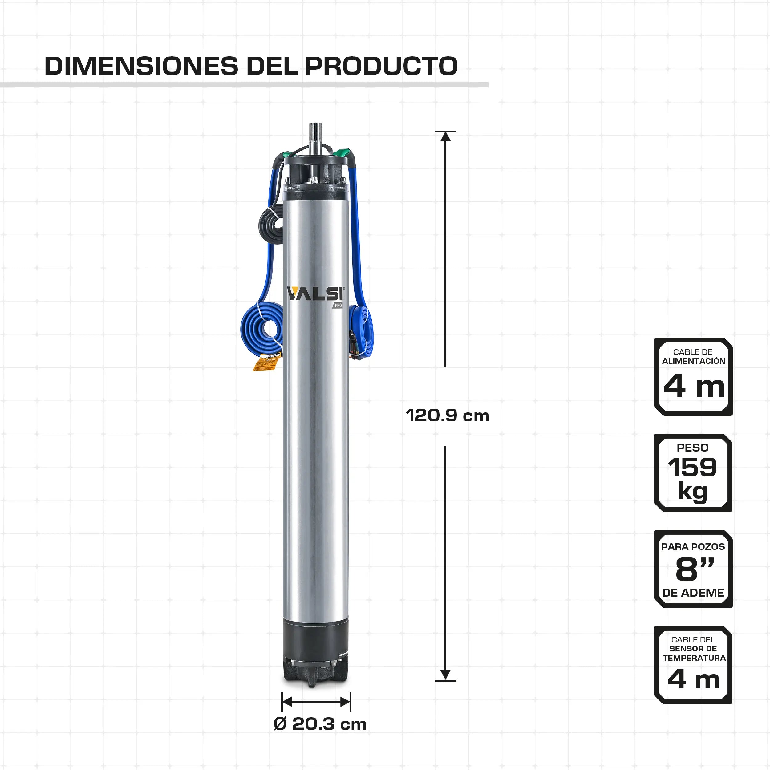 Motor sumergible 8", 50HP a 440V Marca EVANS. Modelo: VP28S5000H-ST