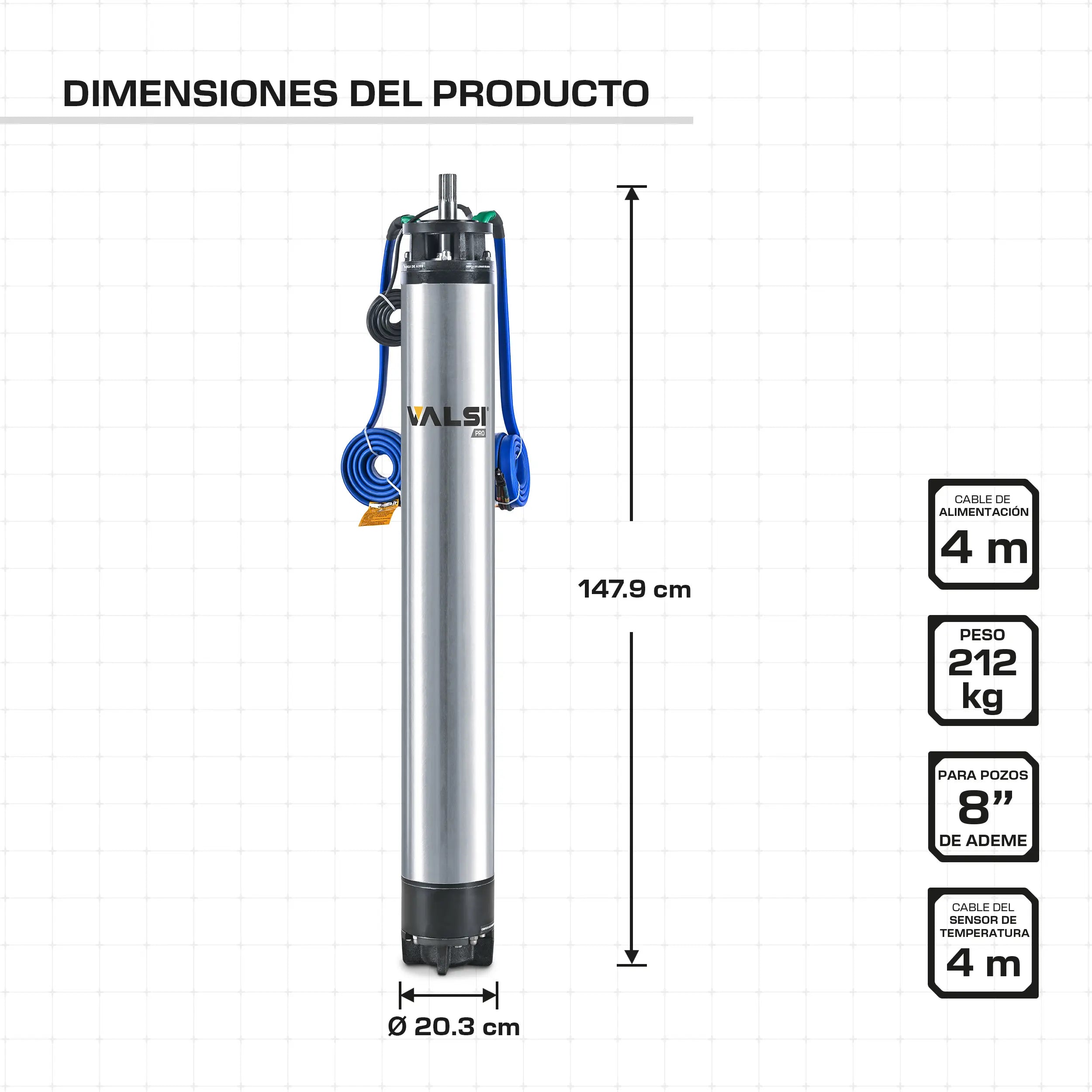 Motor sumergible 8", 75HP a 440V Marca EVANS. Modelo: VP28S7500H-ST