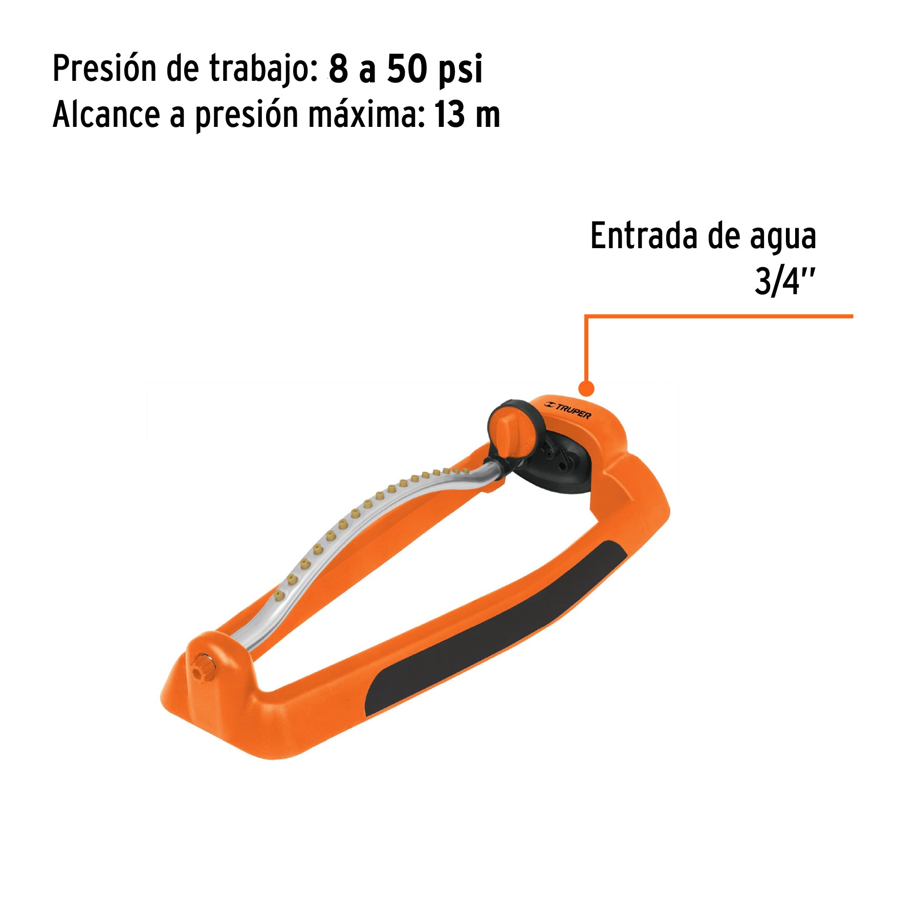 Aspersor oscilatorio, metal-plástico, TRUPER. Modelo: OSCI-17
