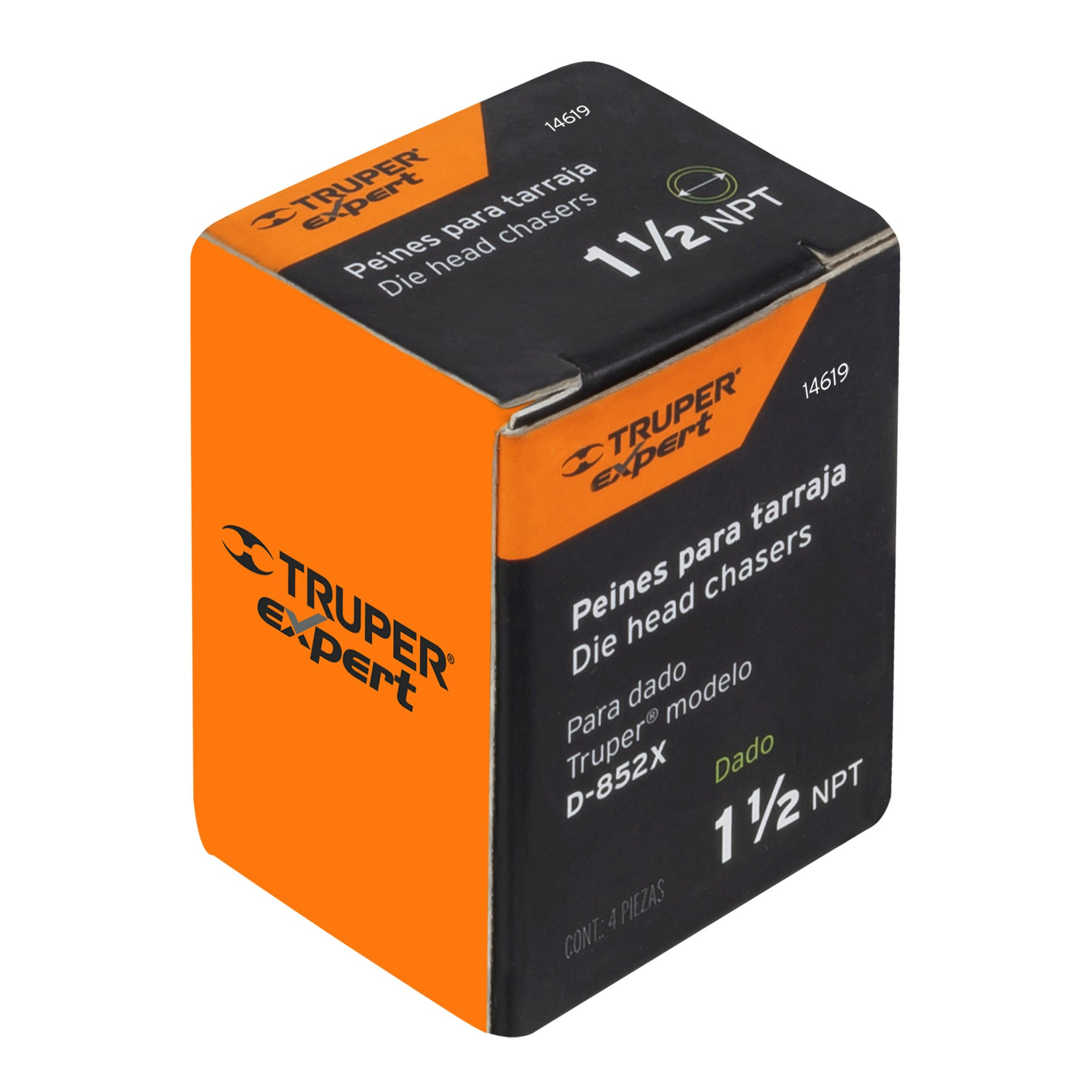 Juego de 4 peines de 1-1/2' para tarrajas T-852X, EXPERT. Modelo: P-852-1-1/2X