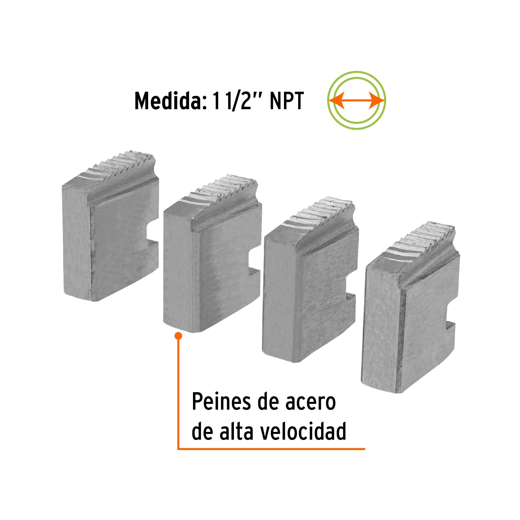 Juego de 4 peines de 1-1/2' para tarrajas T-852X, EXPERT. Modelo: P-852-1-1/2X