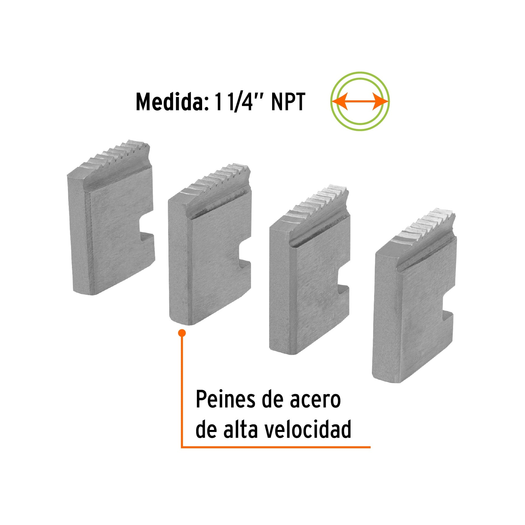 Juego de 4 peines de 1-1/4' para tarrajas T-852X, EXPERT. Modelo: P-852-1-1/4X