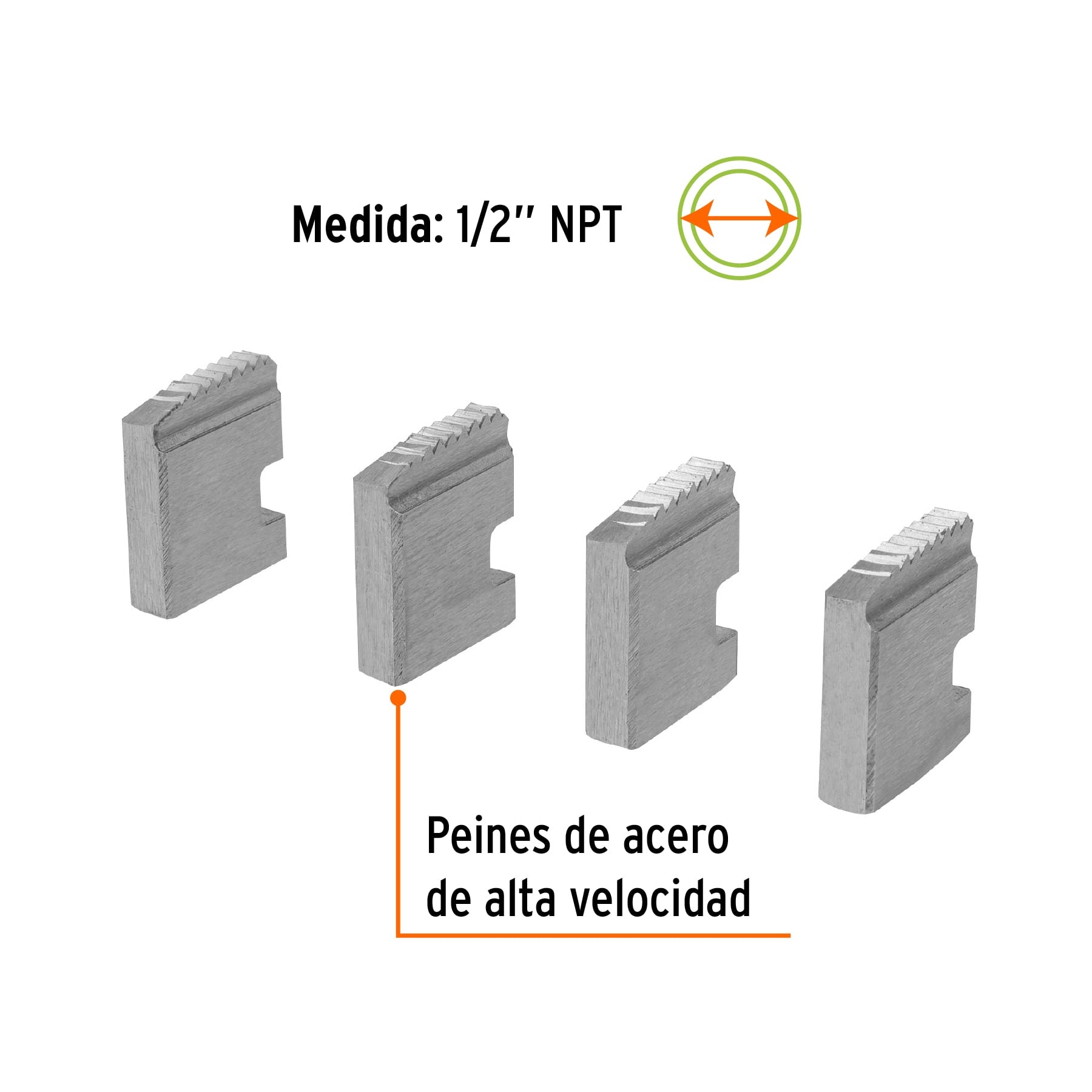 Juego de 4 peines de 1/2' para tarrajas T-852X, EXPERT. Modelo: P-852-1/2X