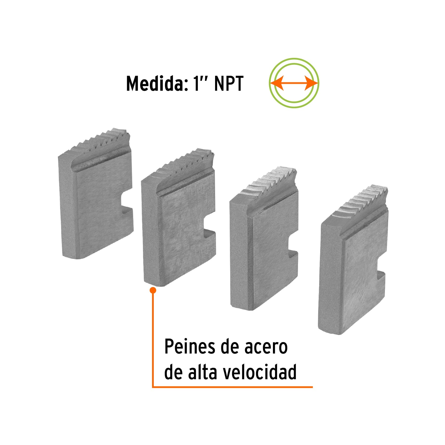 Juego de 4 peines de 1' para tarrajas T-852X, EXPERT. Modelo: P-852-1X