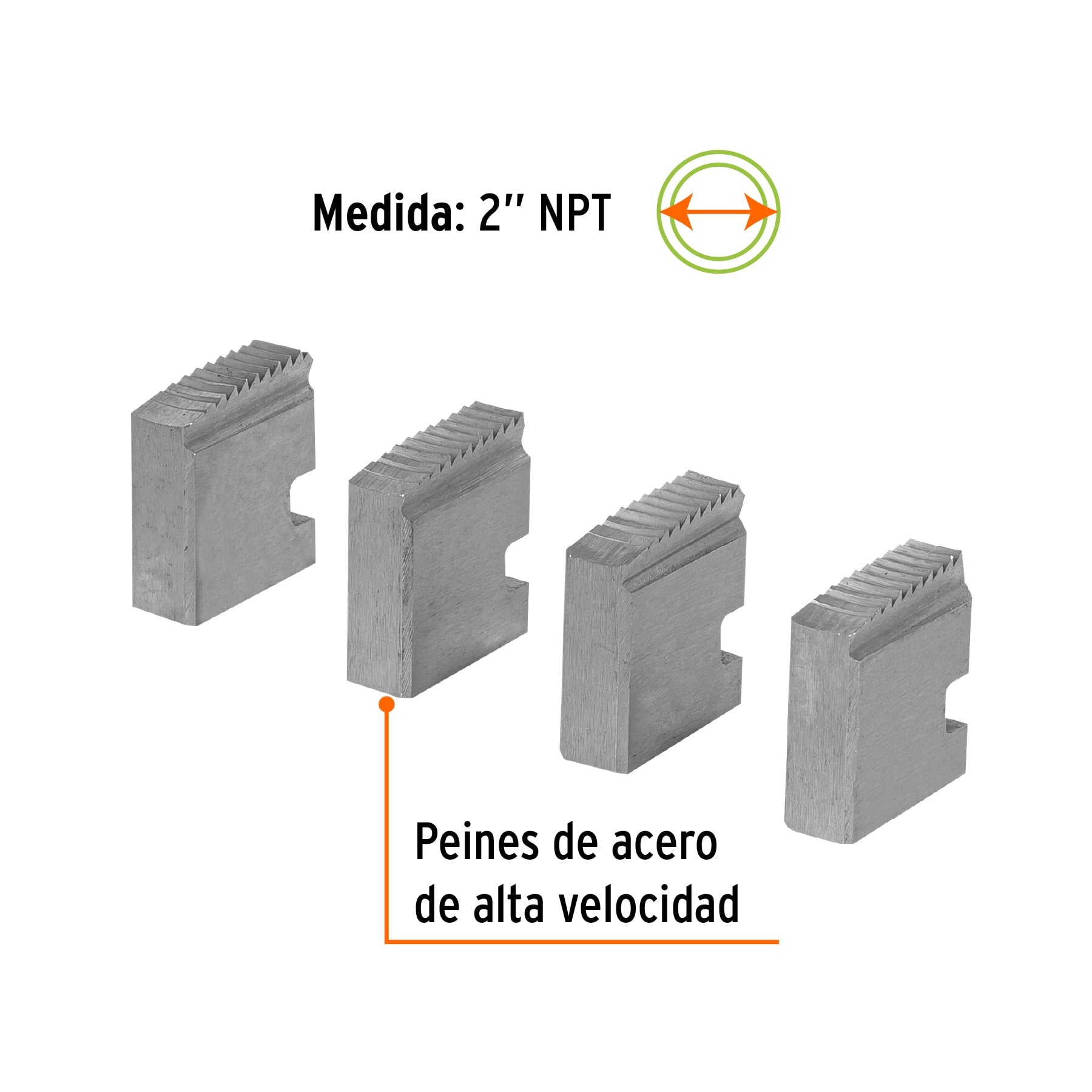 Juego de 4 peines de 2' para tarrajas T-852X, EXPERT. Modelo: P-852-2X