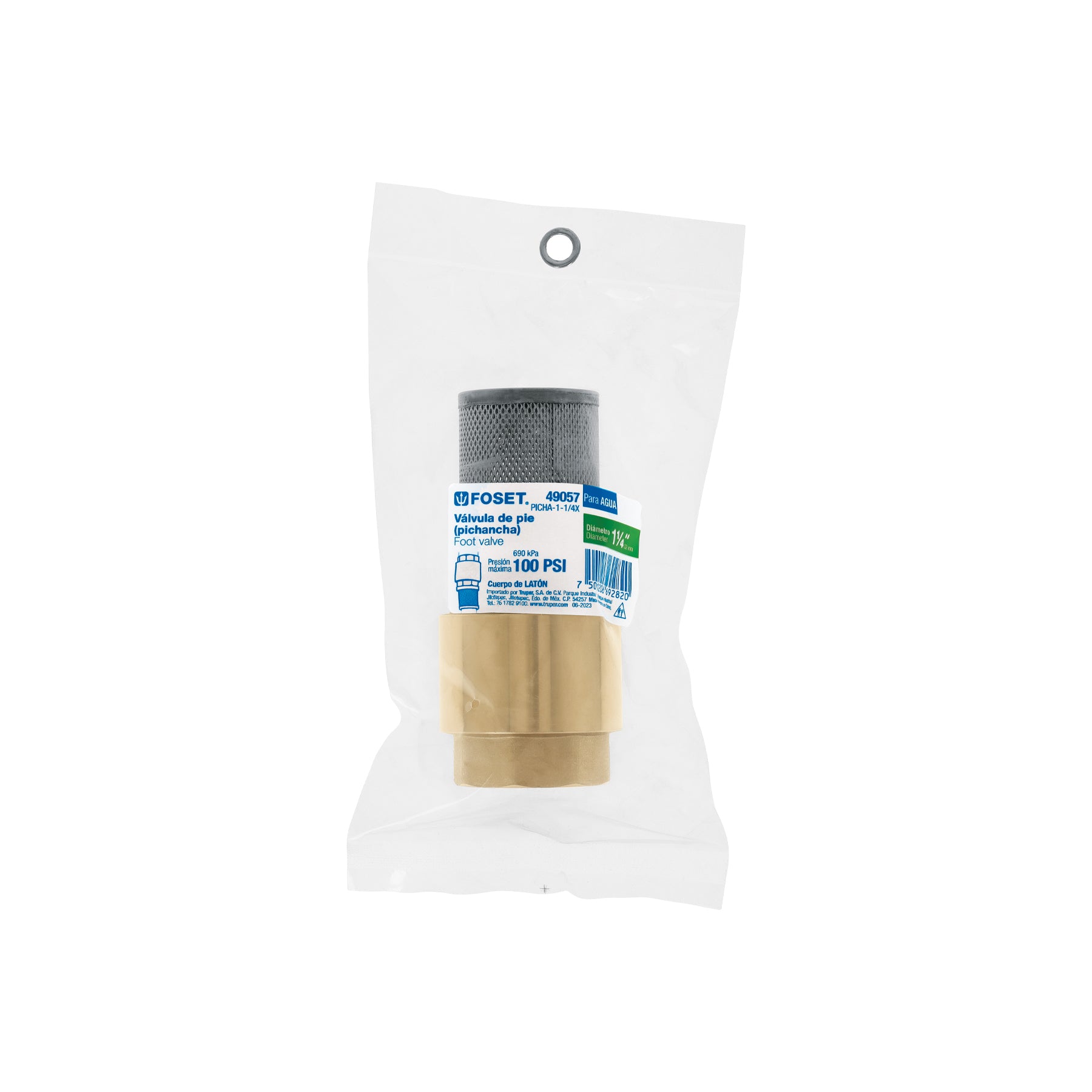 Pichancha con rejilla acero inoxidable 1-1/4', FOSET. Modelo: PICHA-1-1/4X