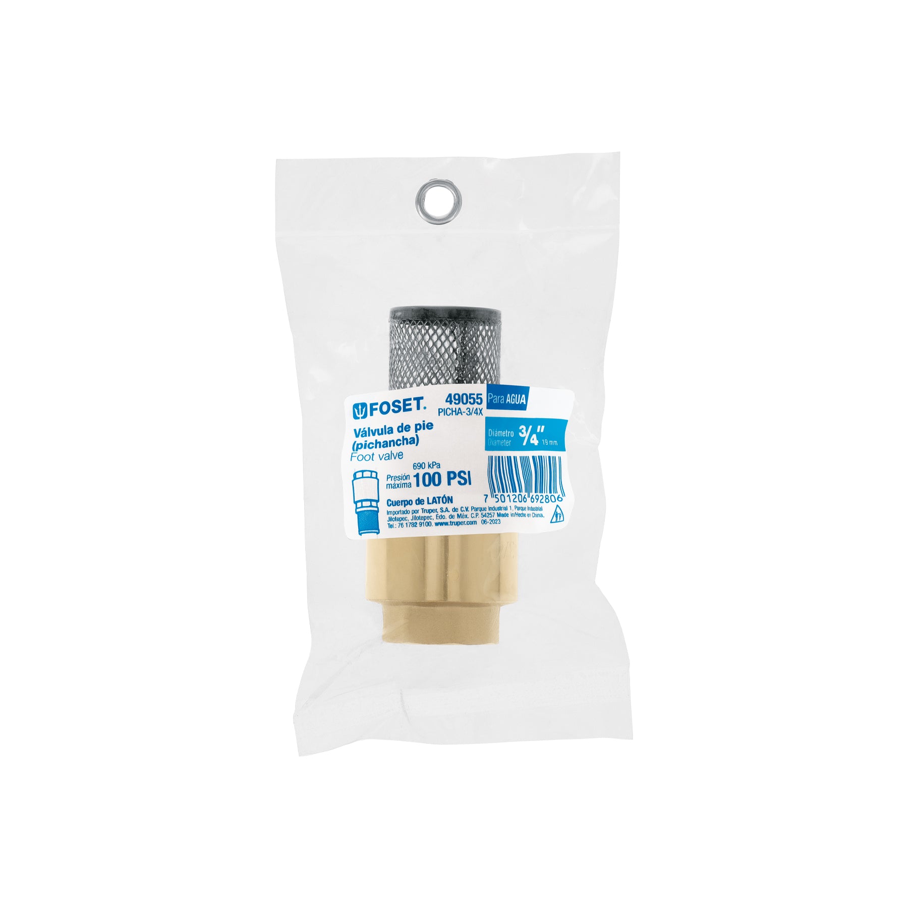 Pichancha con rejilla acero inoxidable 3/4', FOSET. Modelo: PICHA-3/4X